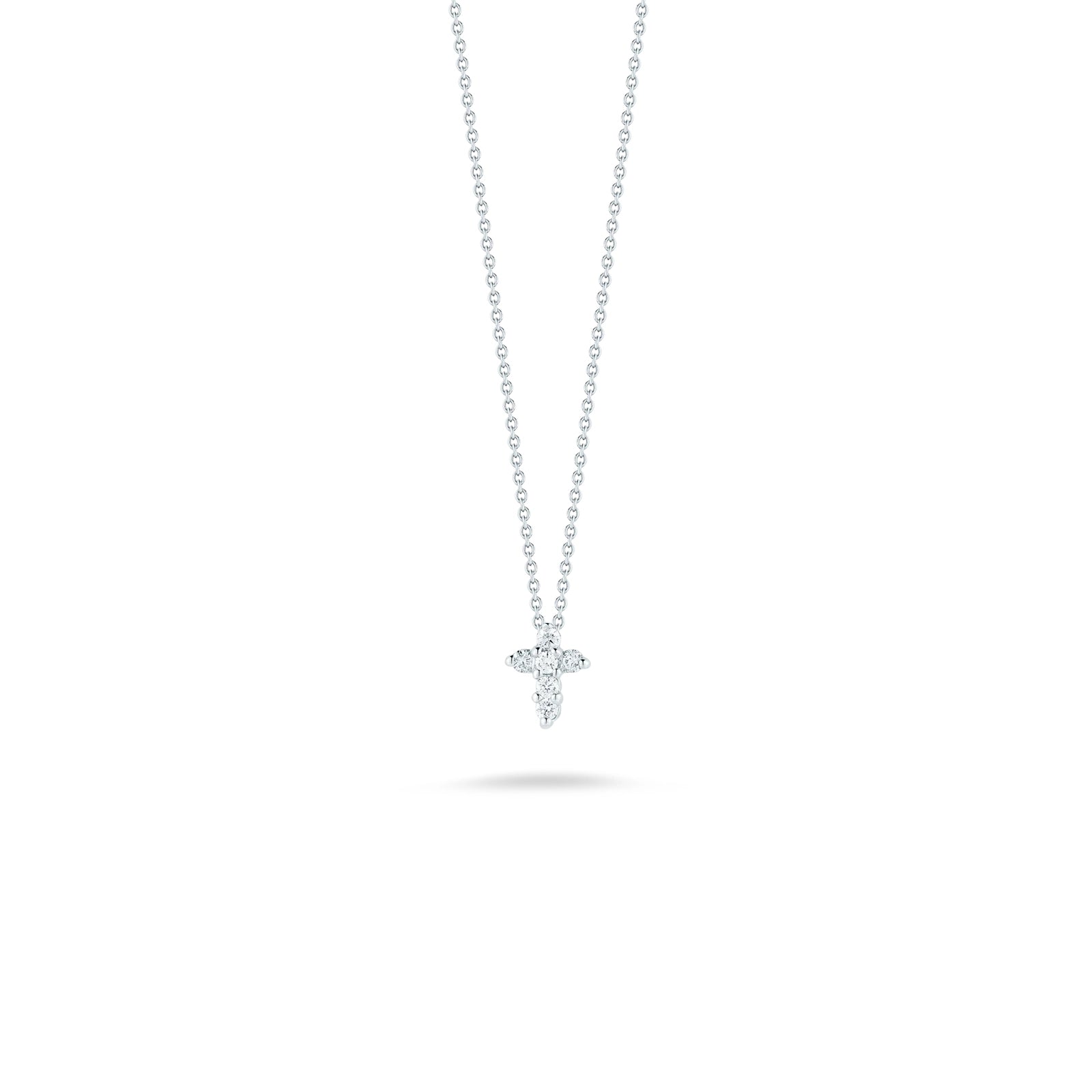 18KW Tiny Treasures Small Diamond Baby Cross Necklace