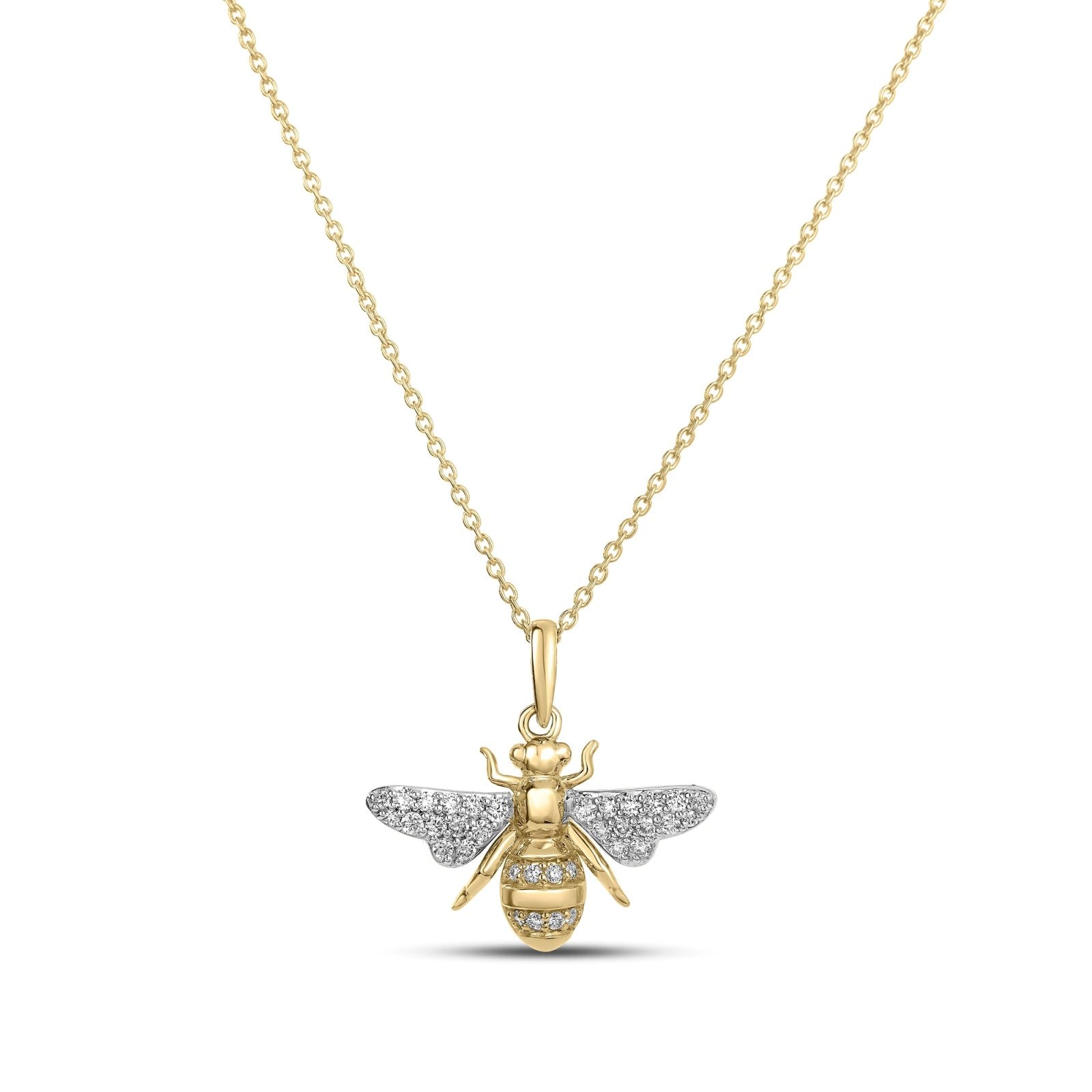 Roberto Coin 18k Gold Tiny Treasures Diamond Bumblebee Necklace 0.15ctw