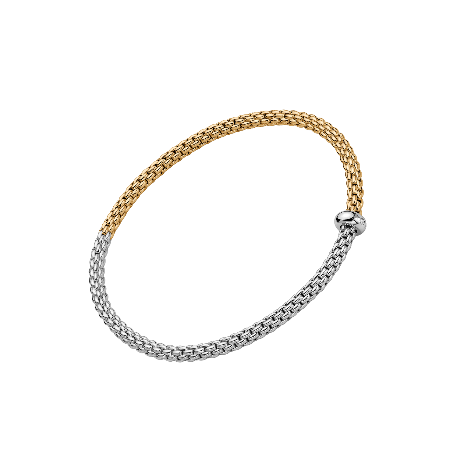 Prima 18K Gold Flex'it Bracelet with a Bicolour Mesh