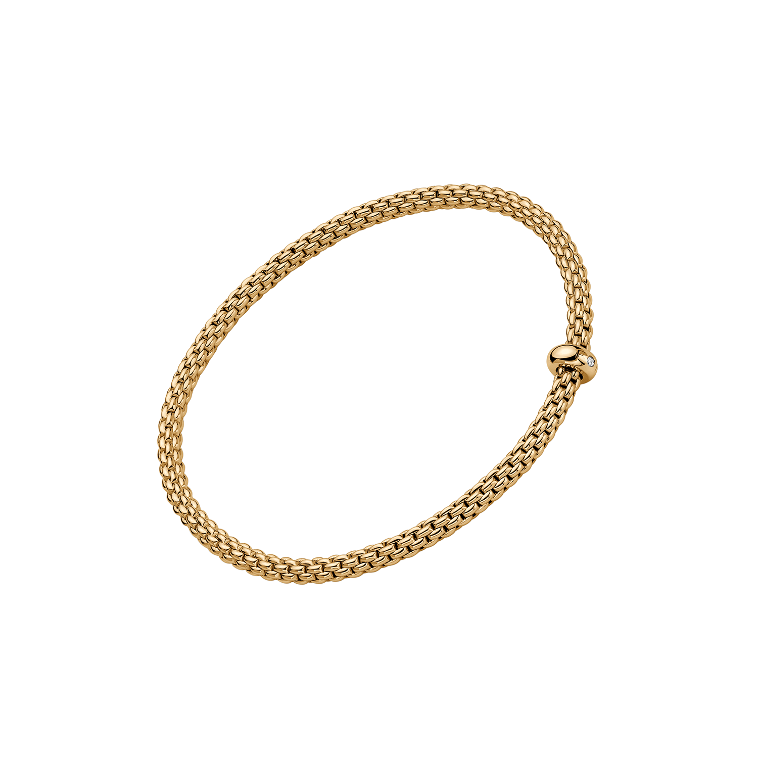 Prima 18K Yellow Gold Flex'it Bracelet with a White Diamond
