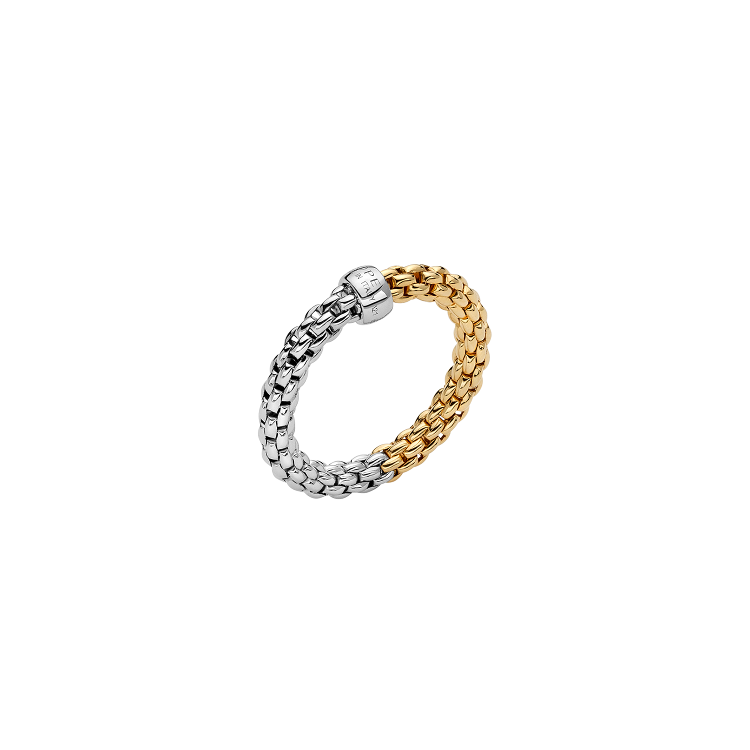 Essentials 18K Gold Bicolour Flex'it Ring With Round Mesh