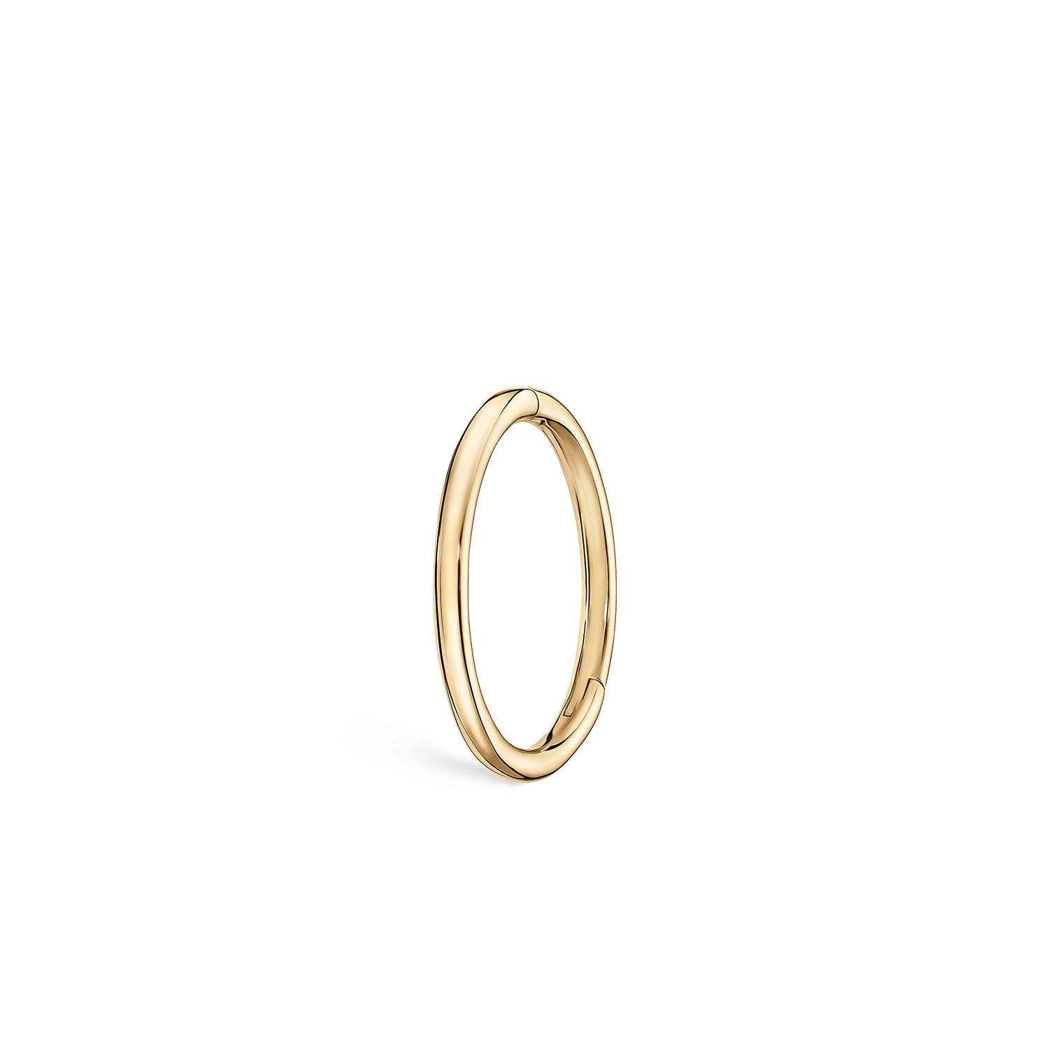 14K Yellow Gold 9.5mm Plain Hoop Earring