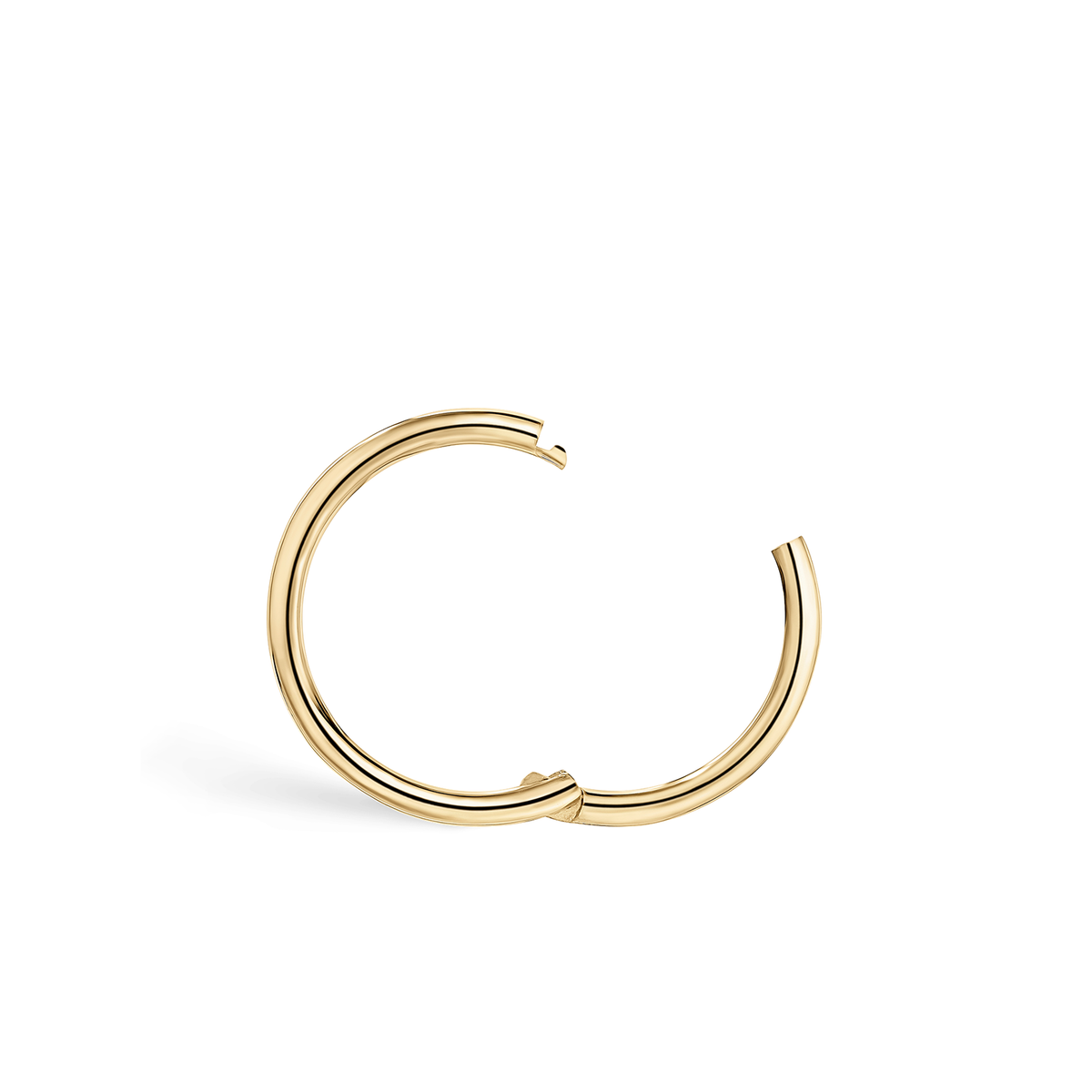 Video Thumbnail: Gold 9 Plain Clicker Ring - Maria Tash 14k Yellow Gold 9.5mm Plain Hoop Earring