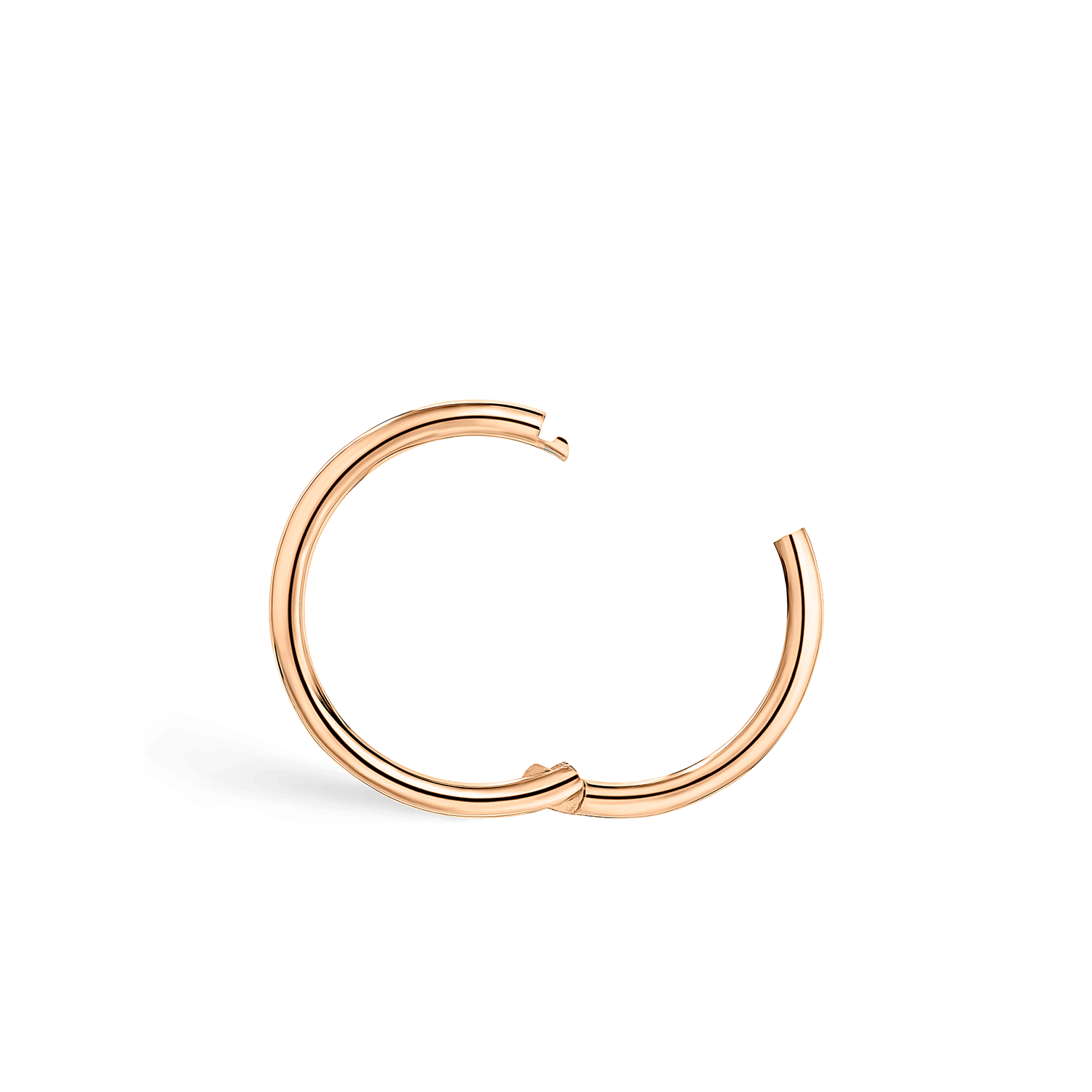14K Rose Gold 9.5mm Plain Hoop Earring