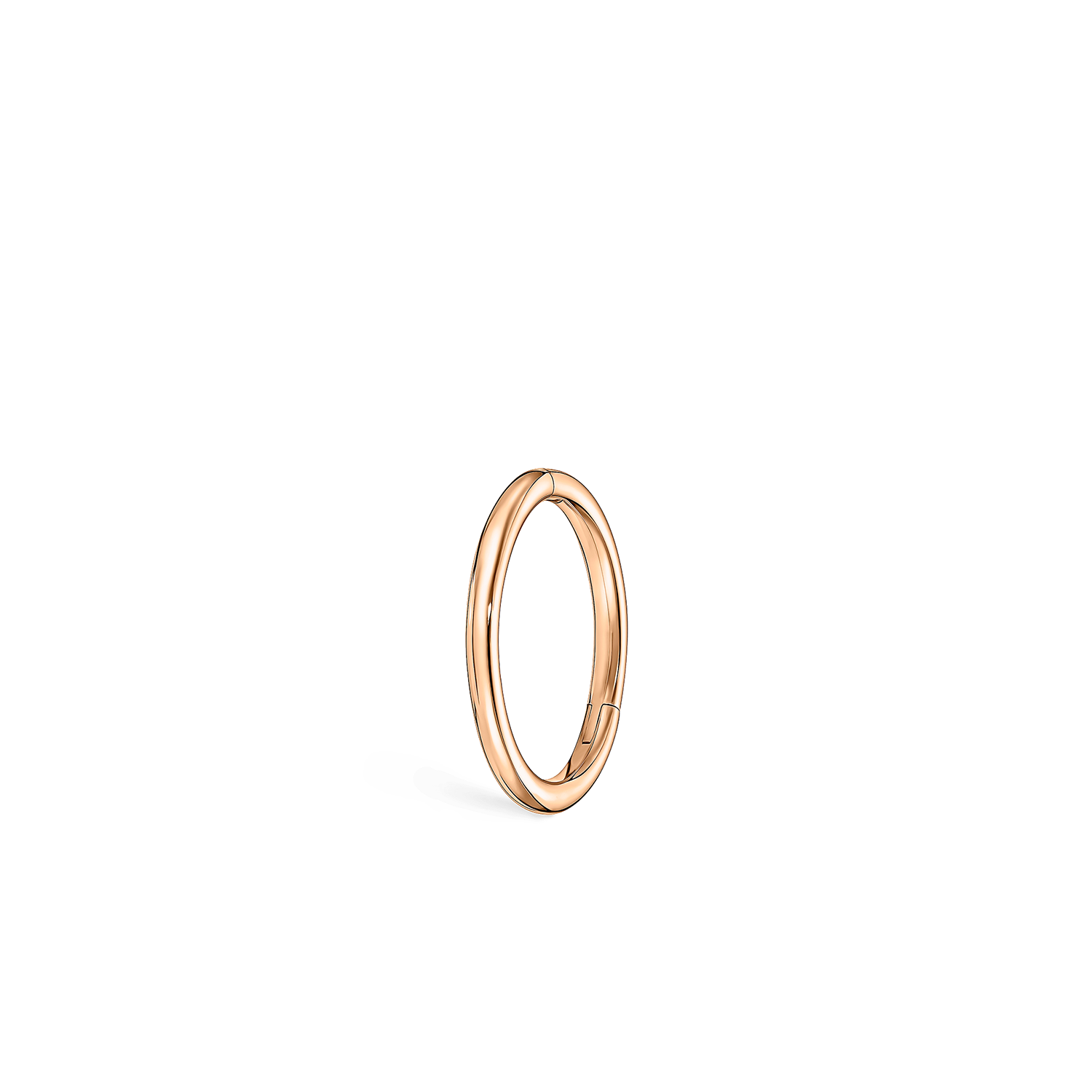 14K Rose Gold 8mm Plain Hoop Earring