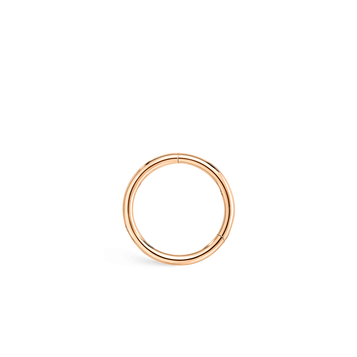 14K Rose Gold 8mm Plain Hoop Earring
