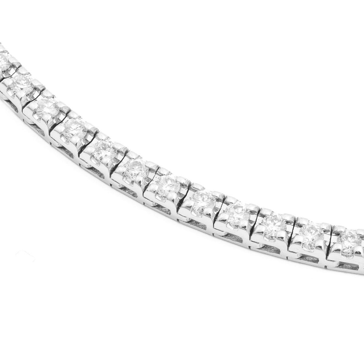 14K White Gold 16" Tennis Necklace 3.00cttw