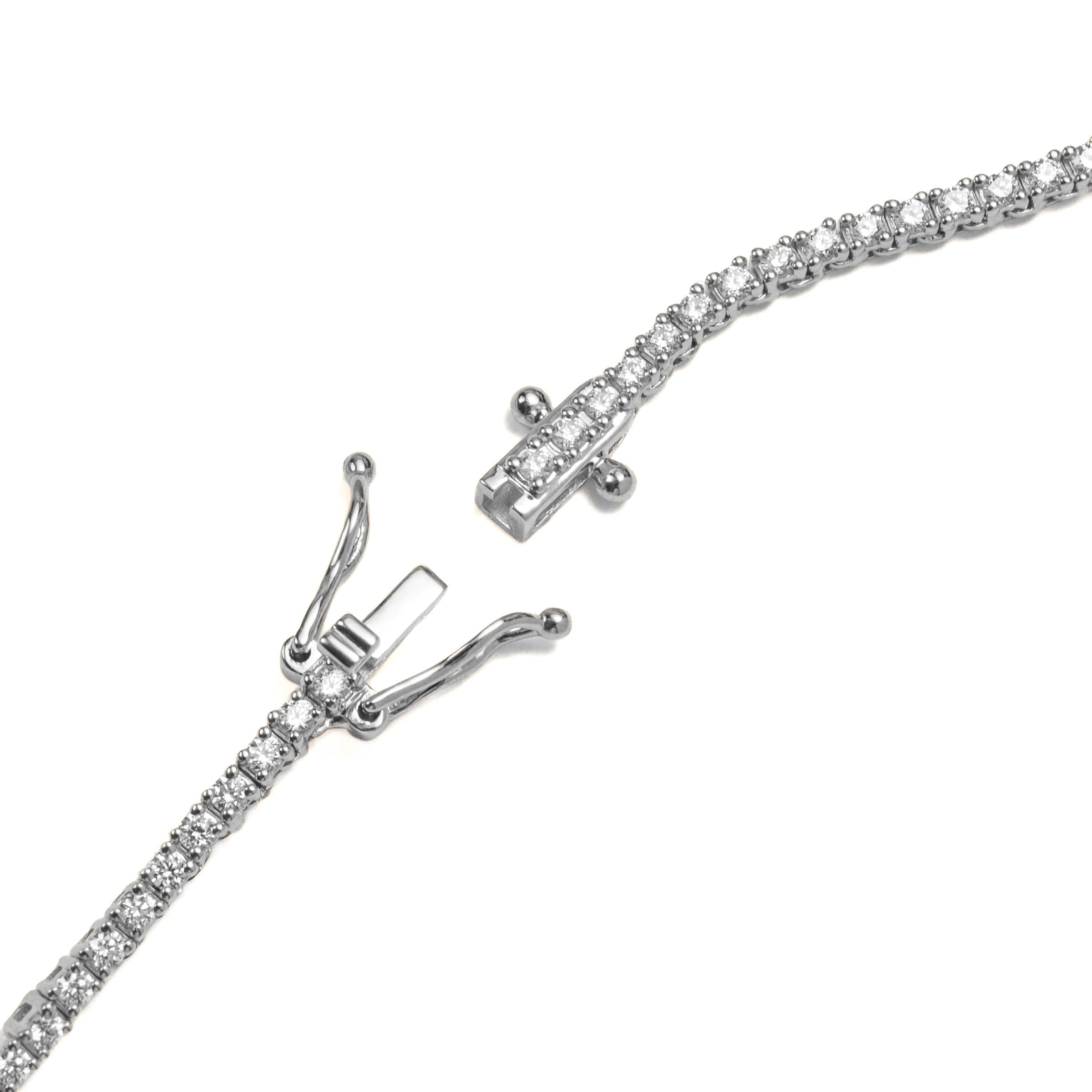 Video Thumbnail: White Gold 18 Dainty Diamond Tennis Necklace 3 5804 4347 - 14k White Gold 18" Slim Diamond Tennis Necklace 3.06cttw
