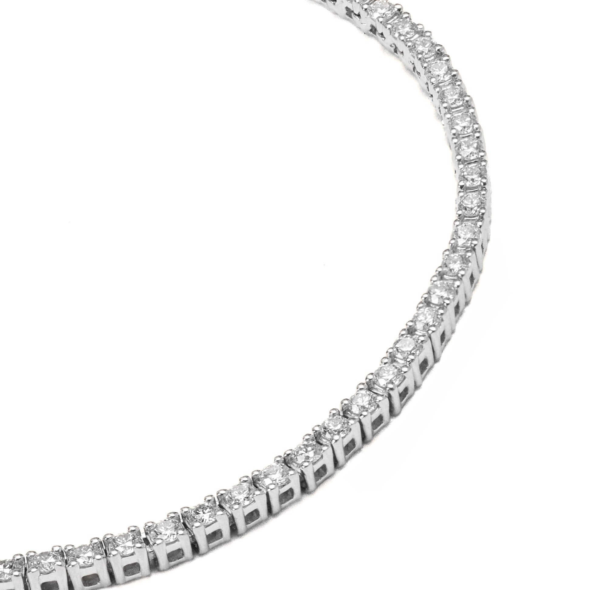 Video Thumbnail: White Gold 18 Dainty Diamond Tennis Necklace 3 - 14k White Gold 18" Slim Diamond Tennis Necklace 3.06cttw