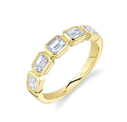 14K YELLOW GOLD DIAMOND EMERALD BAND 1.561CTW