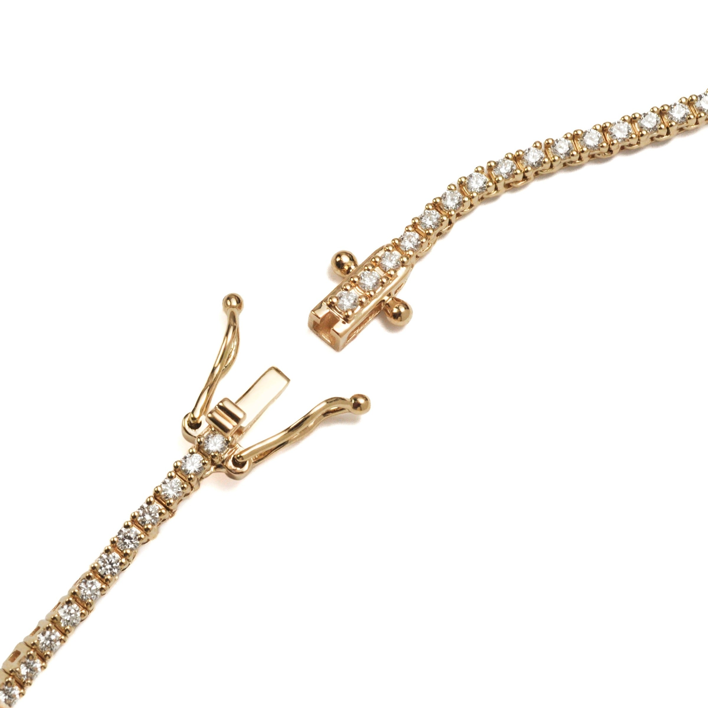 Video Thumbnail: Yellow Gold 18 Dainty Diamond Tennis Necklace 3 - 14k Yellow Gold 18" Slim Diamond Tennis Necklace 3.10cttw