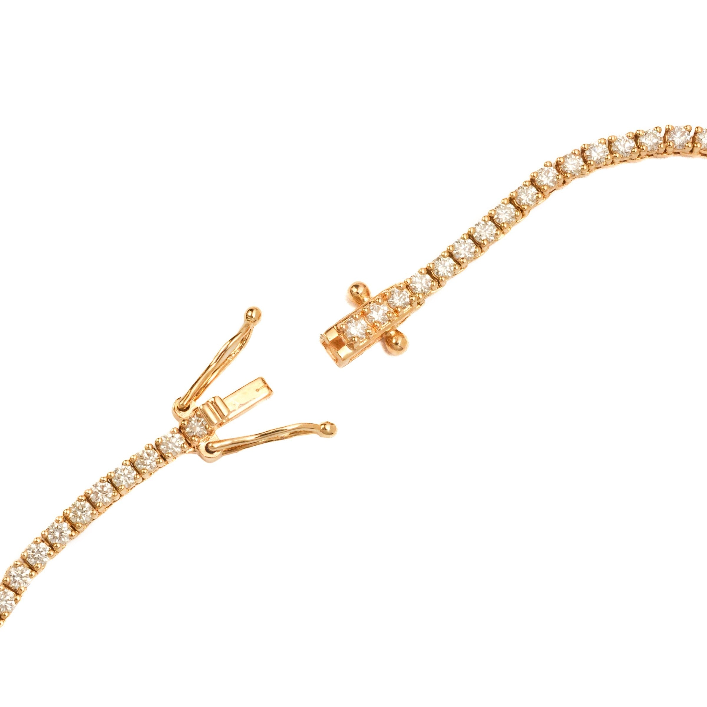 Video Thumbnail: Yellow Gold 18 Dainty Diamond Tennis Necklace 5 7075 4658 - 14k Yellow Gold 18" Slim Diamond Tennis Necklace 5.05ctw