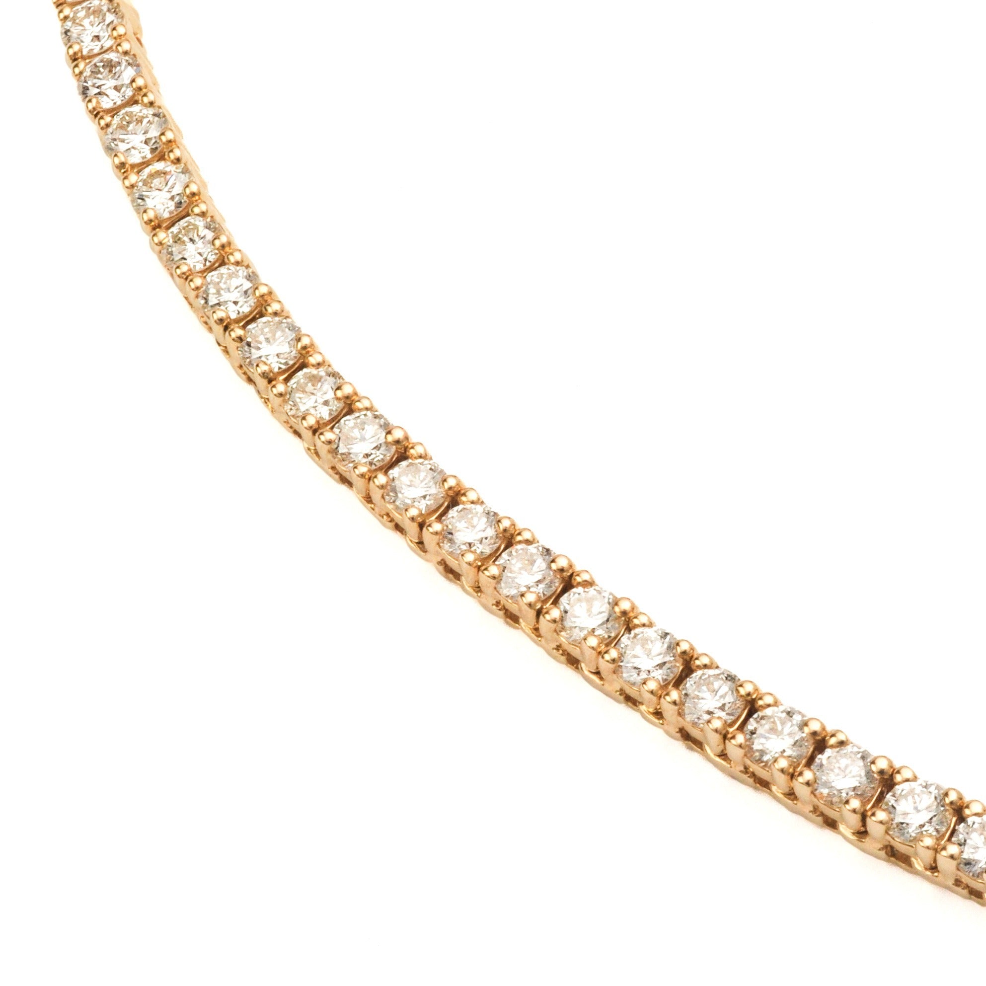 Video Thumbnail: Yellow Gold 18 Dainty Diamond Tennis Necklace 5 - 14k Yellow Gold 18" Slim Diamond Tennis Necklace 5.05ctw