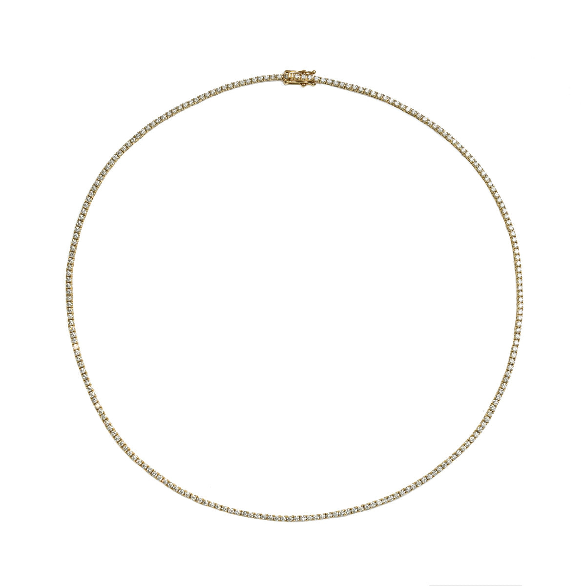 Video Thumbnail: Yellow Gold 18 Diamond Tennis Necklace 3 - 14k Yellow Gold 18" Slim Diamond Tennis Necklace 3.10cttw
