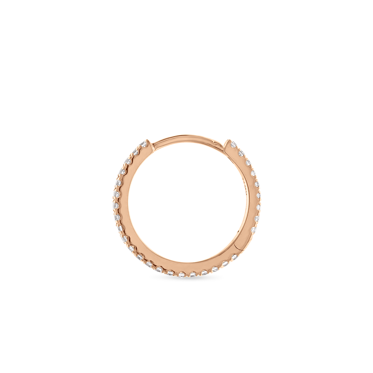 Video Thumbnail: Rose Gold Diamond Eternity Ring - Maria Tash 18k Rose Gold 11mm Diamond Eternity Hoop Earring
