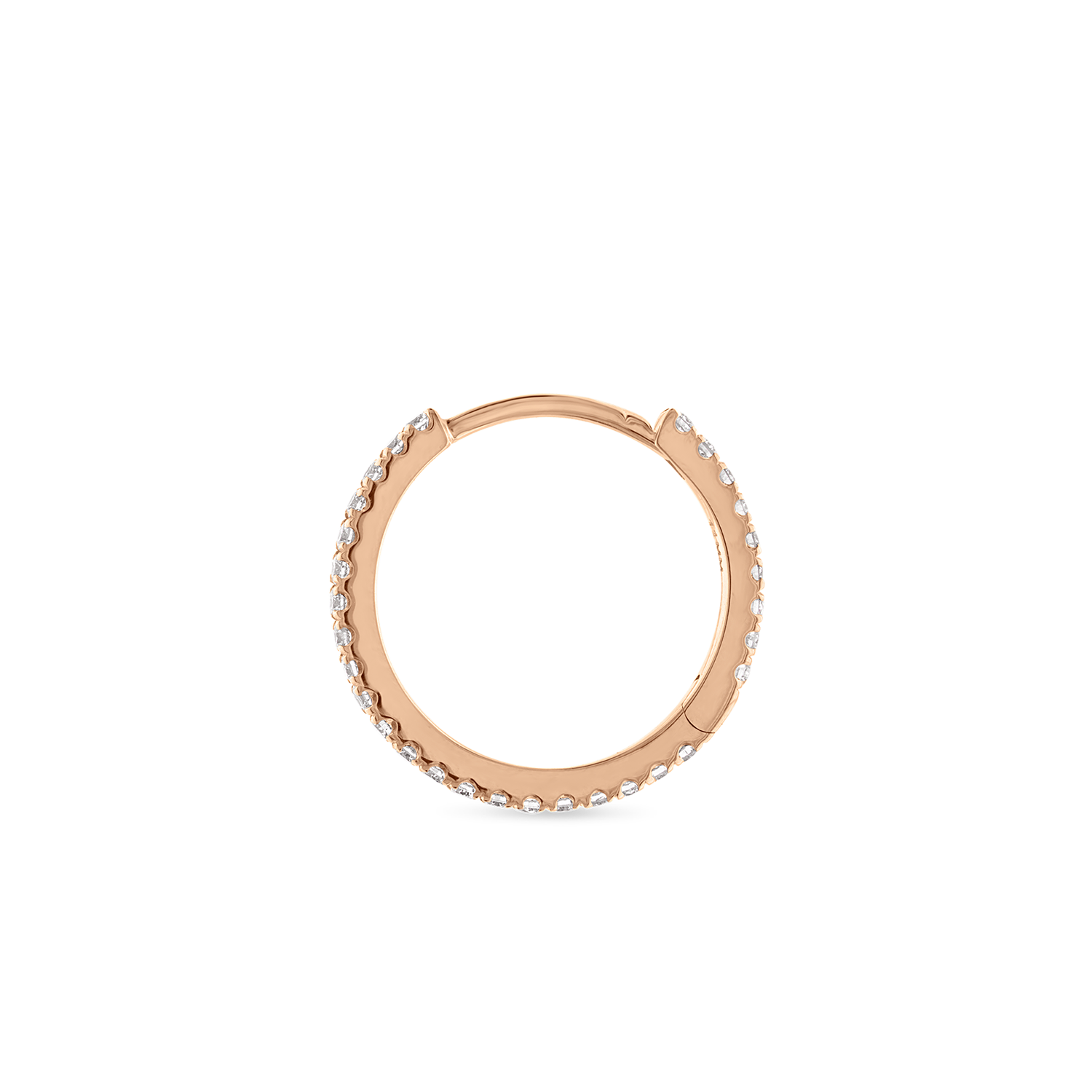 18K Rose Gold 11mm Diamond Eternity Hoop Earring