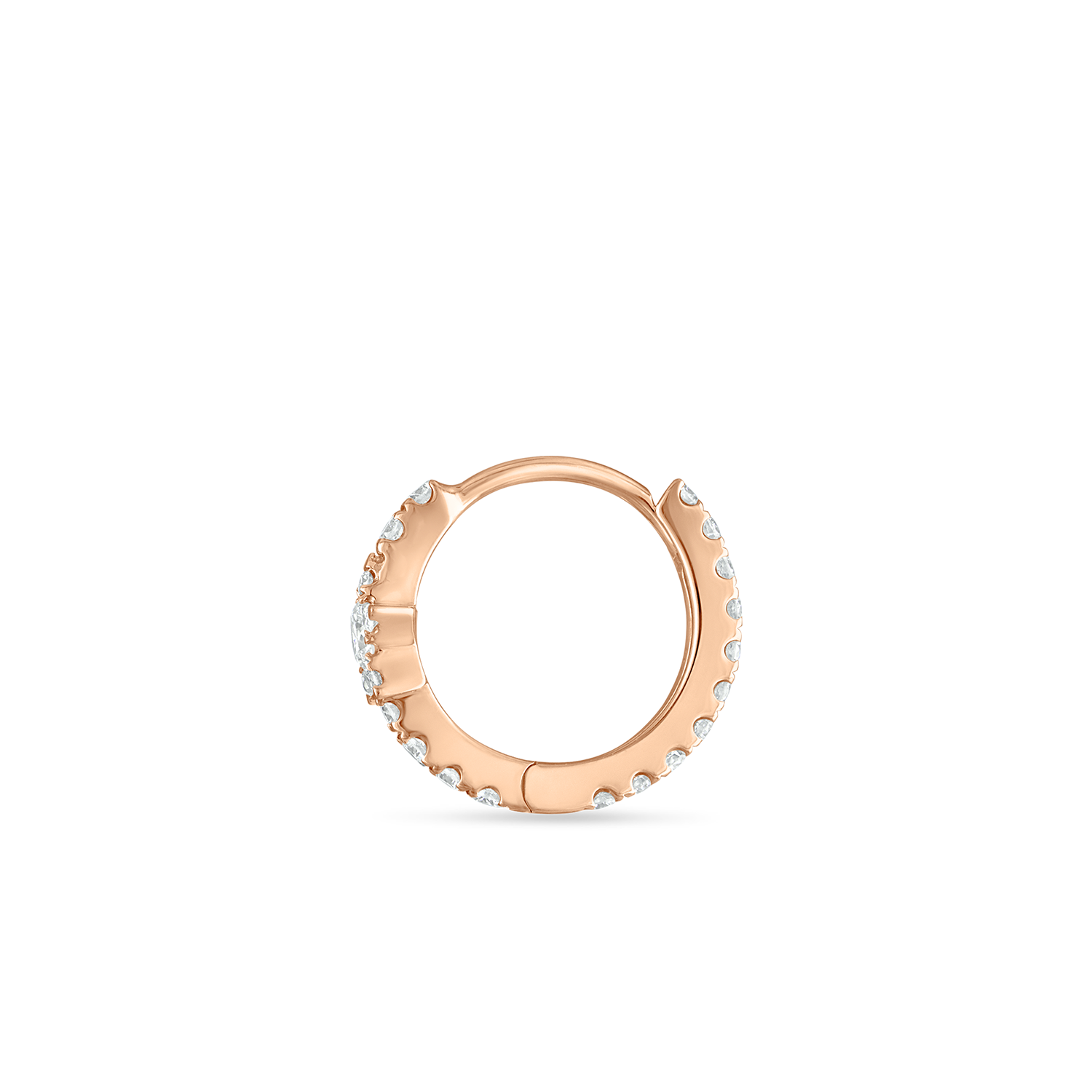 18K Rose Gold Diamond Star Eternity Hoop Earring