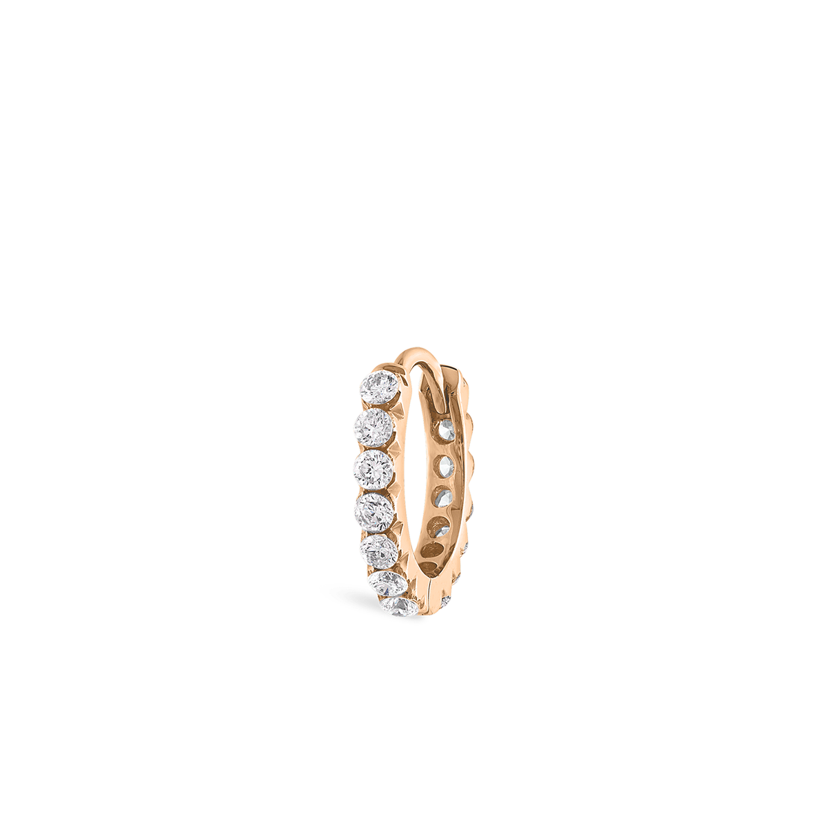 Maria Tash 18K Rose Gold Invisible Set Diamond Eternity Hoop Earring 8mm