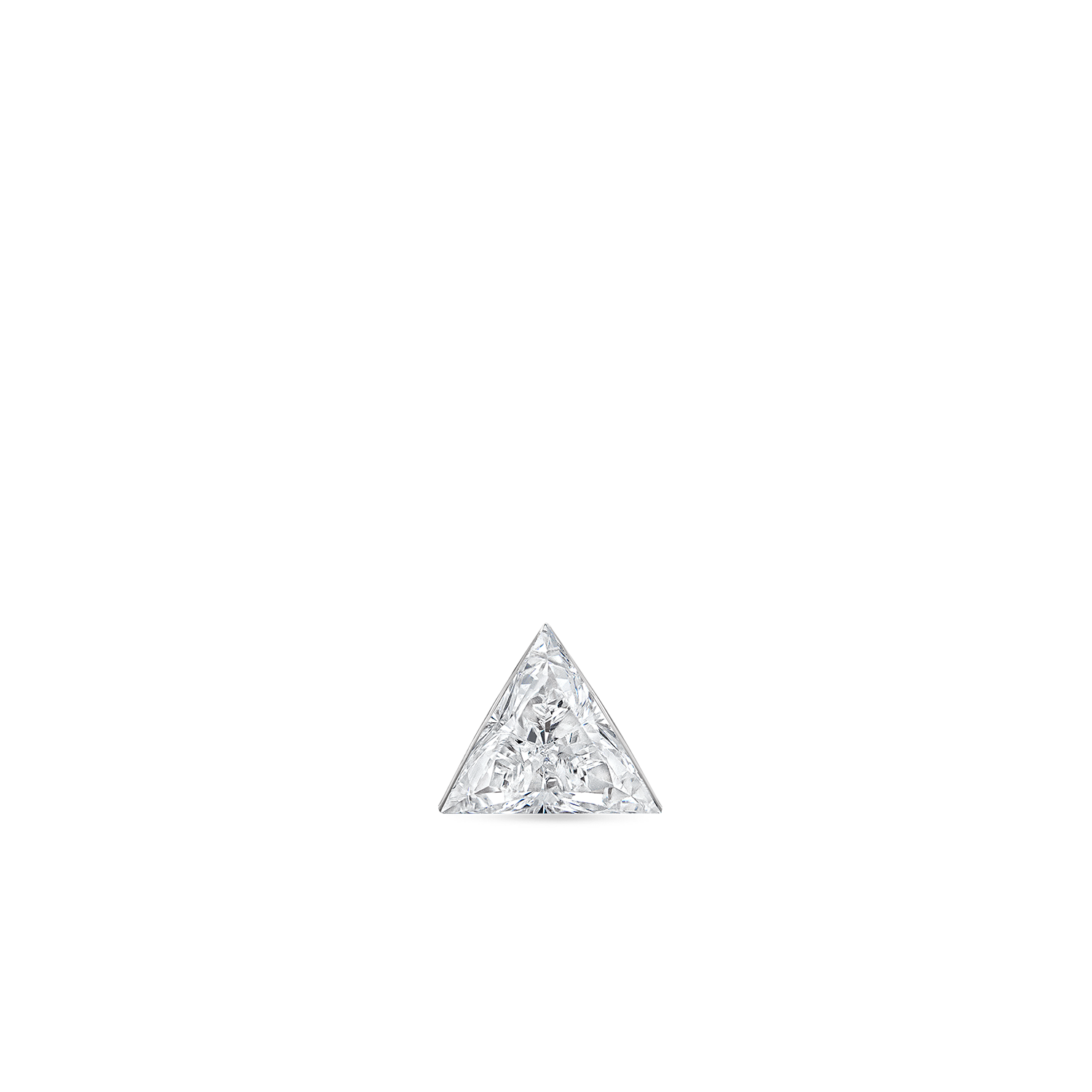 18K White Gold Invisible Set Triangle Diamond Stud Earring