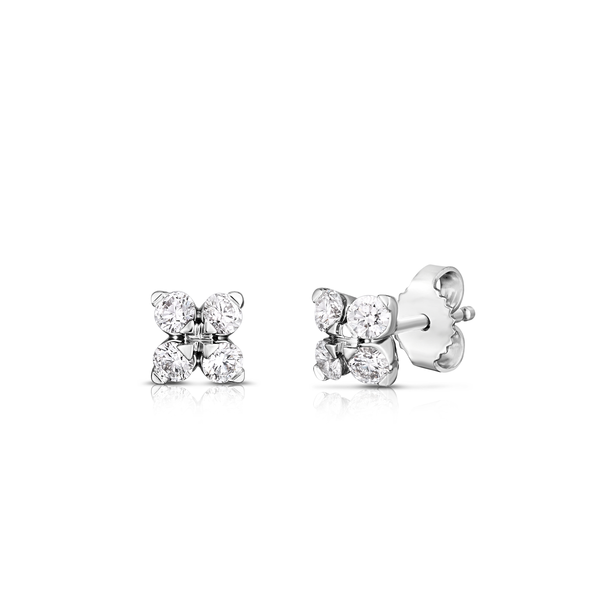 Roberto Coin 18K White Gold Love in Verona Flower Stud Earrings 0.54ctw