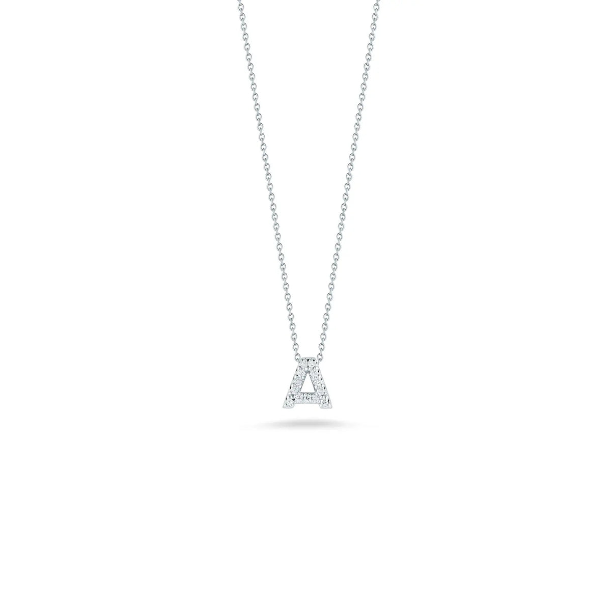 Video Thumbnail: White Gold Tiny Treasures Diamond Love Letter a Necklace - Roberto Coin 18k White Gold 18" Tiny Treasures Diamond Love Letter a N