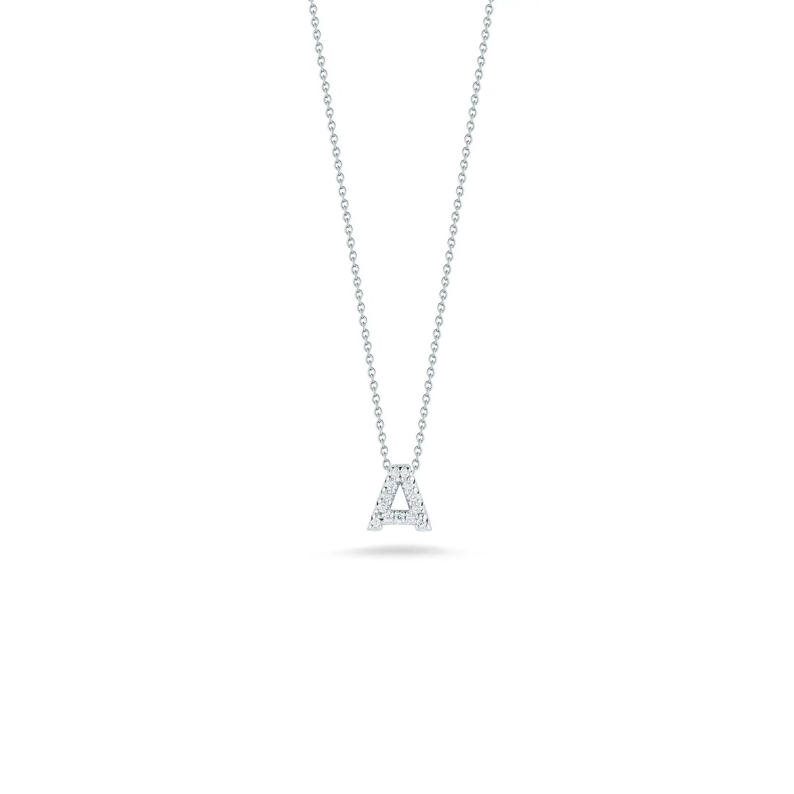 18KW Gold Tiny Treasures Diamond Love Letter "A" Necklace