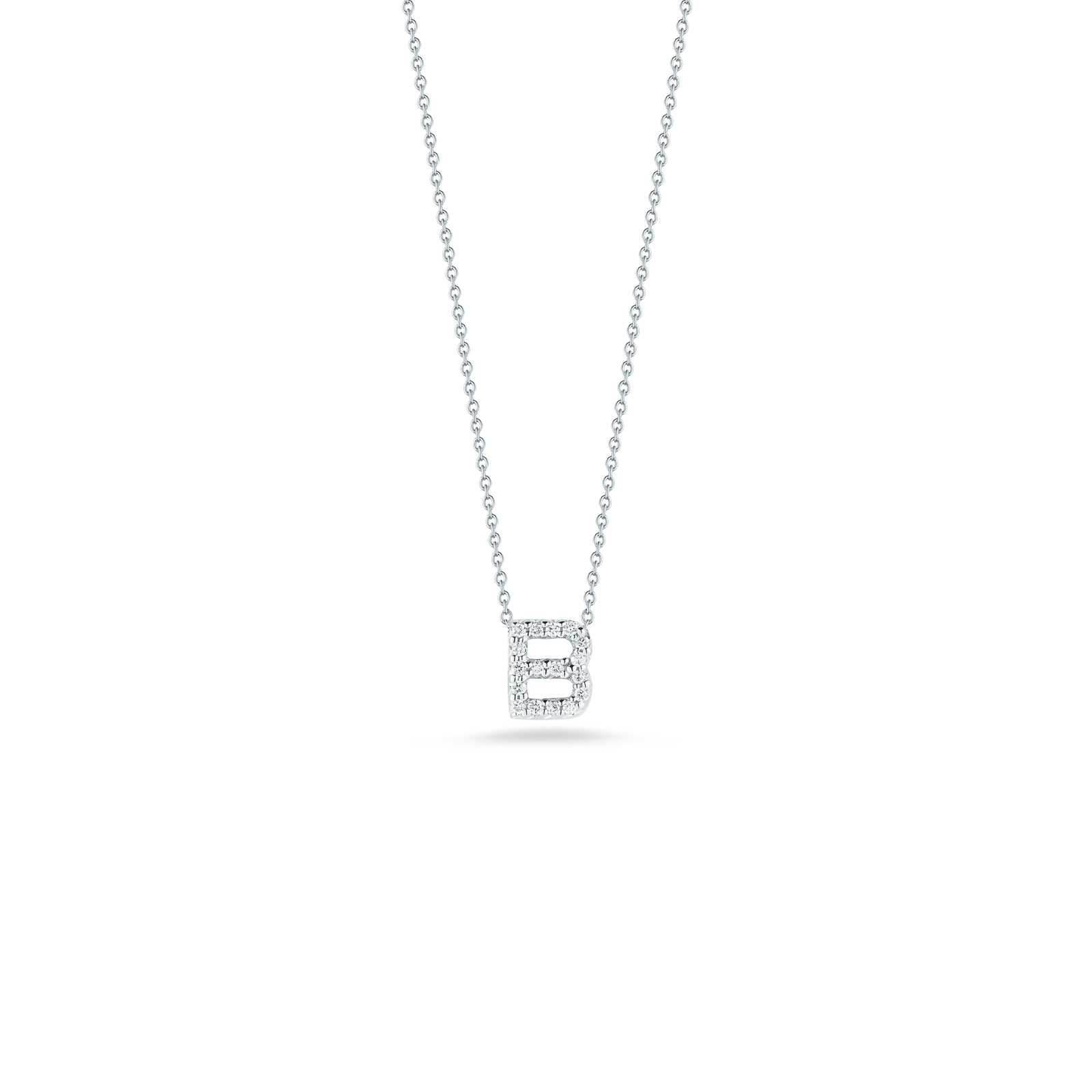 18KW Gold Tiny Treasures Diamond Love Letter "B" Necklace
