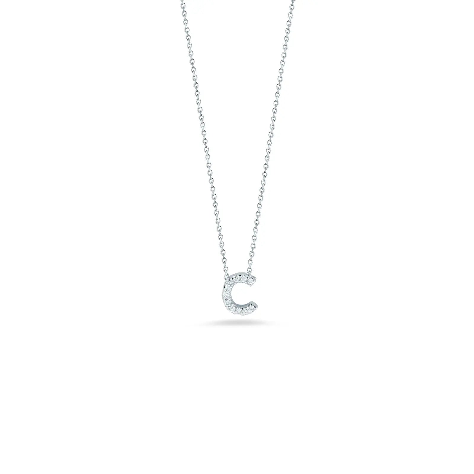 18KW Gold Tiny Treasures Diamond Love Letter "C" Necklace