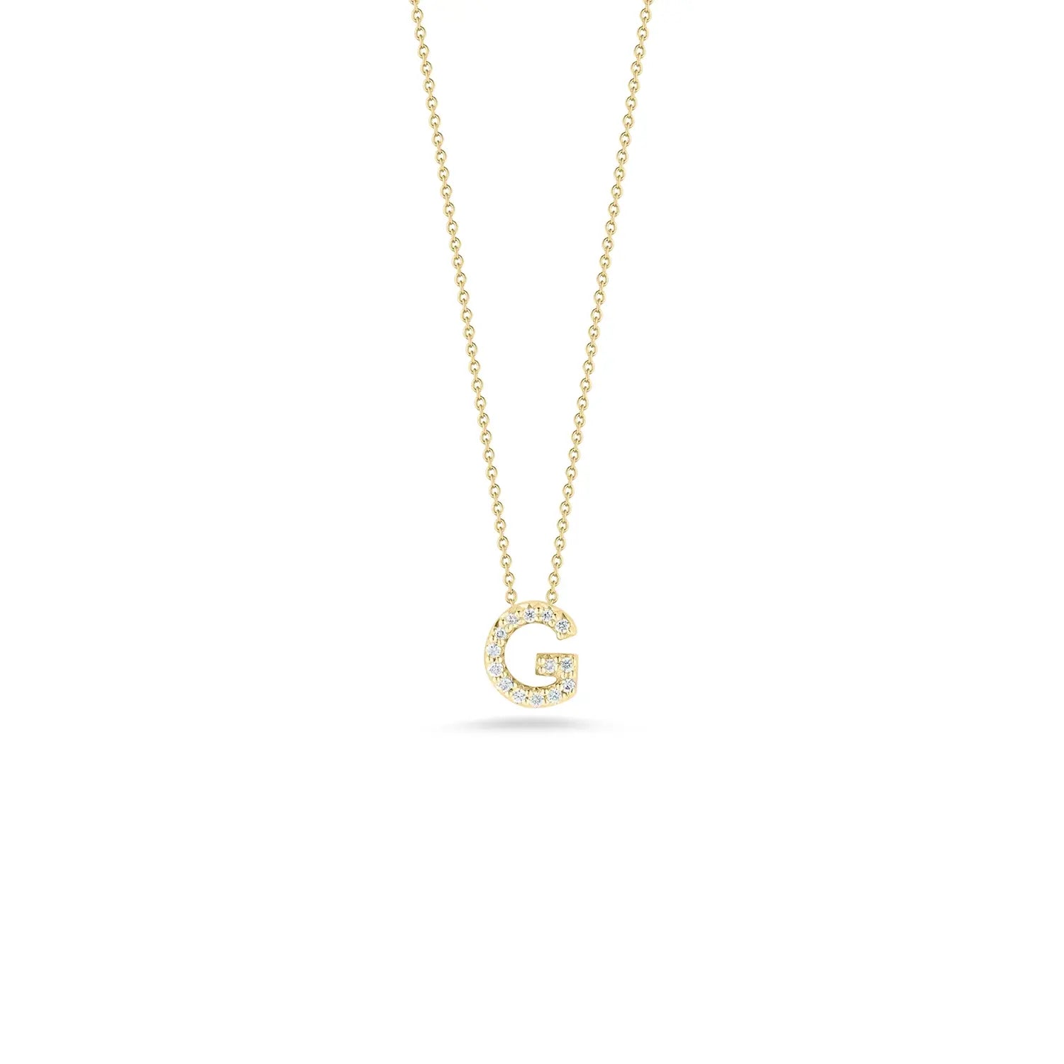 18KY Gold Tiny Treasures Diamond Love Letter "G" Necklace
