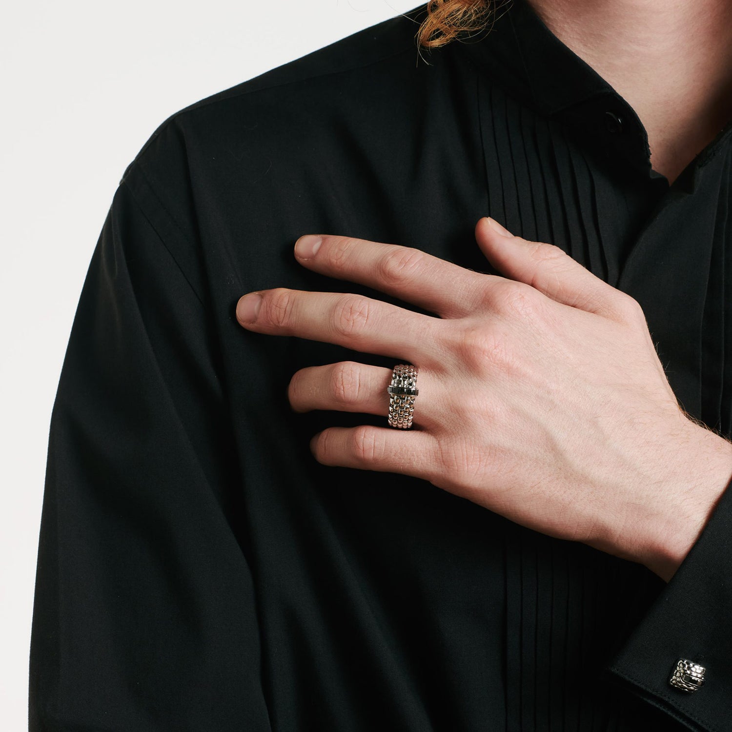 Panorama Collection 18K Rose Gold Large Flex'it Ring with Black Diamonds