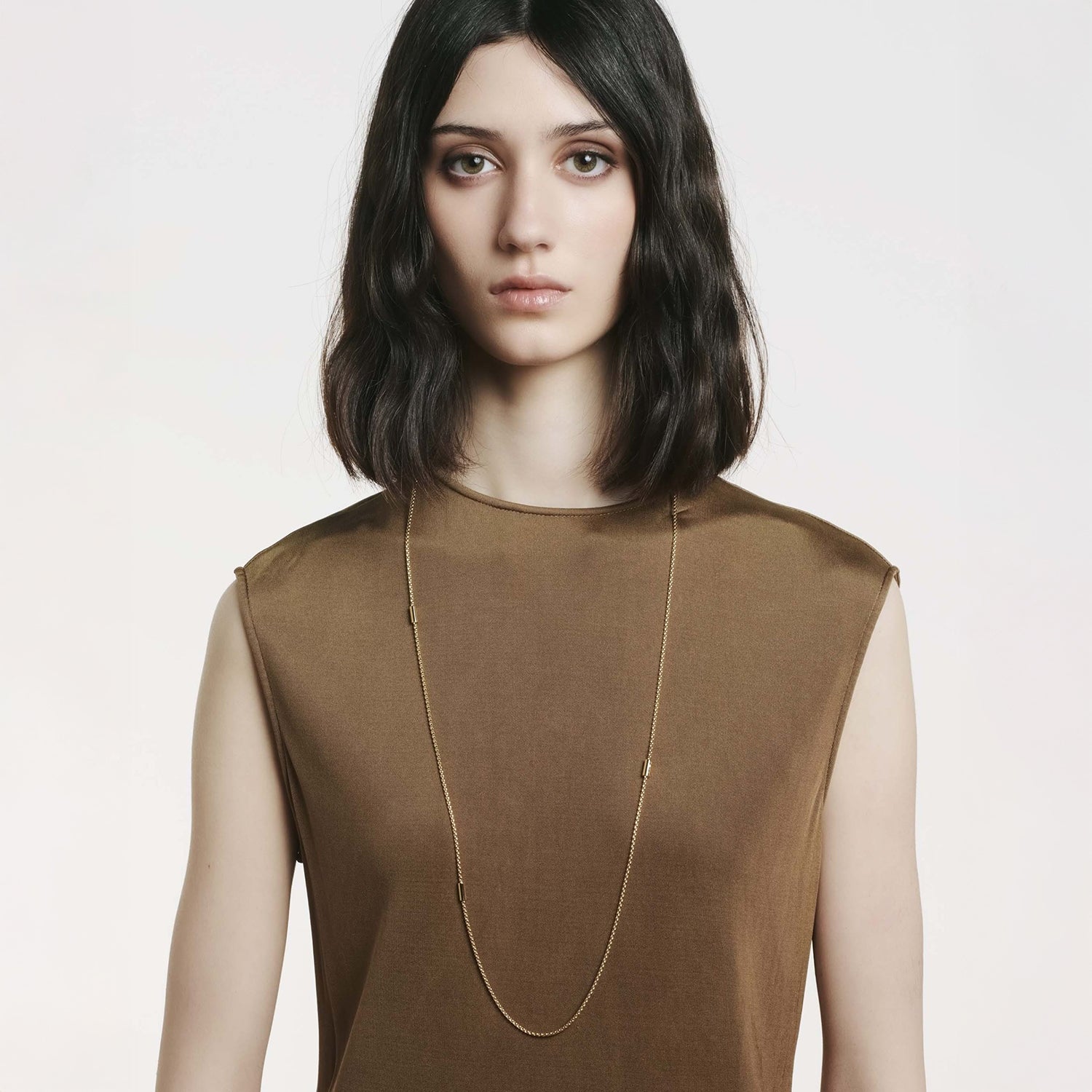 Aria Collection 18K Yellow Gold Long Necklace with Diamonds