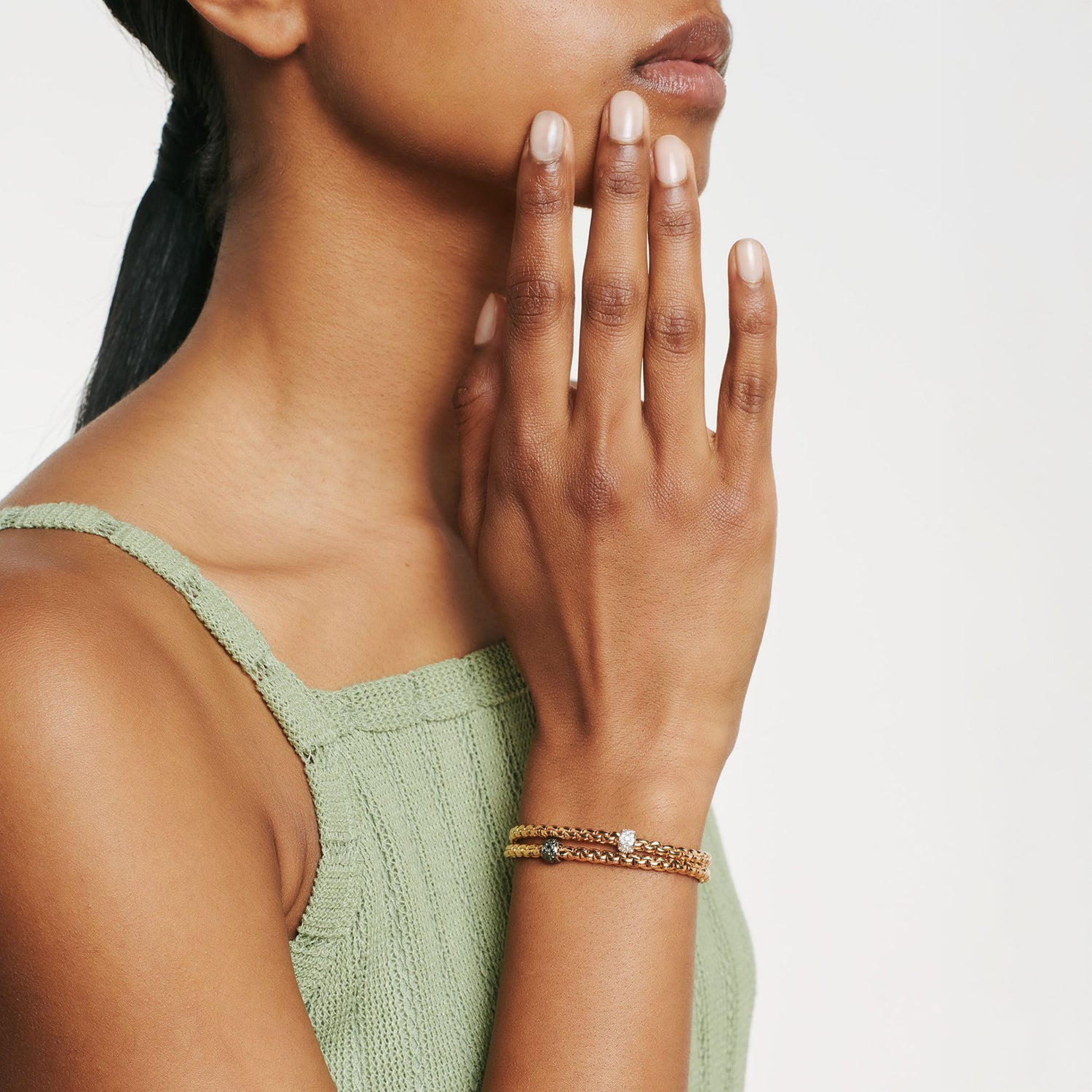 Eka 18K White Gold Diamond Pave Flex'it Bracelet