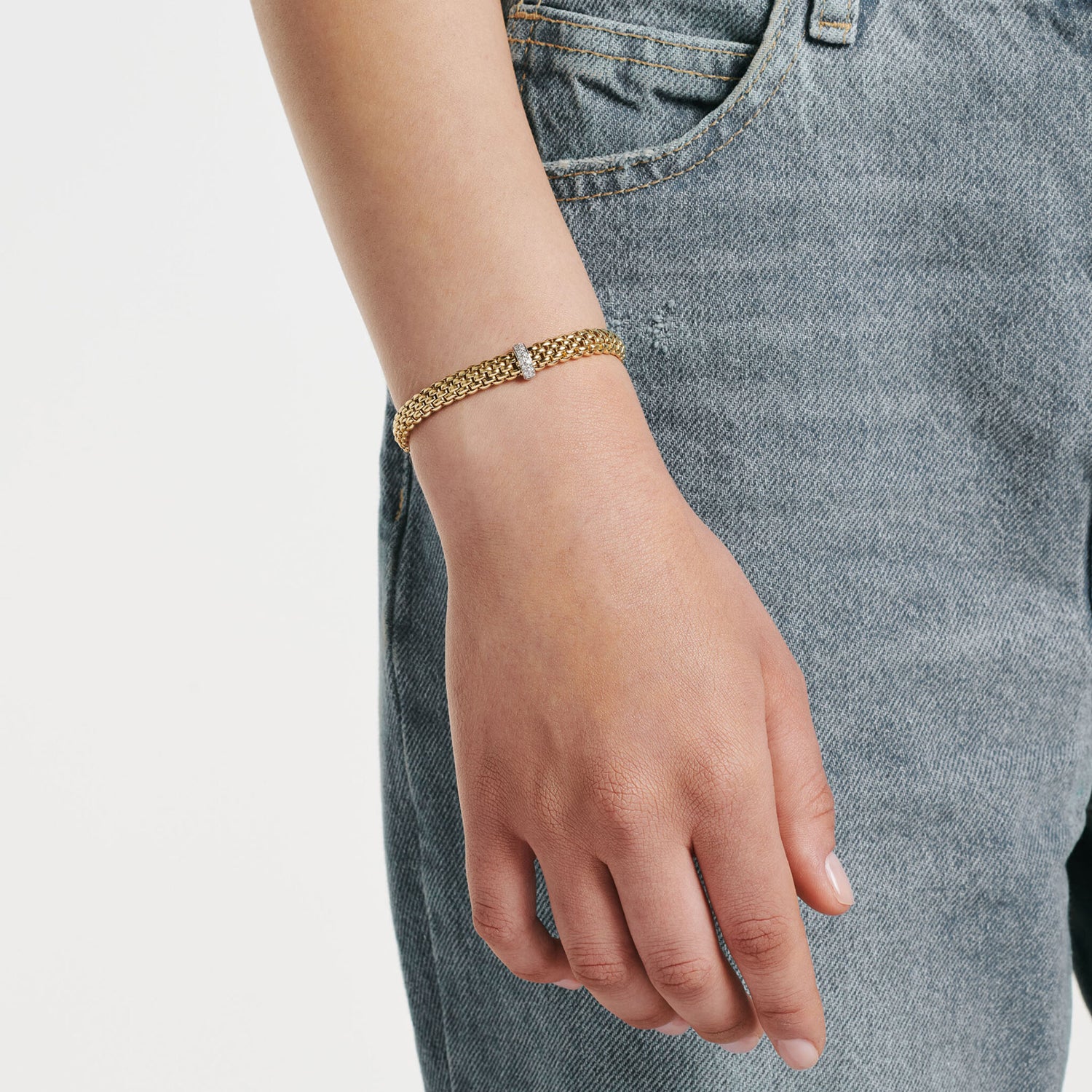 Vendôme 18K Yellow Gold Flex'it Bracelet with Diamonds