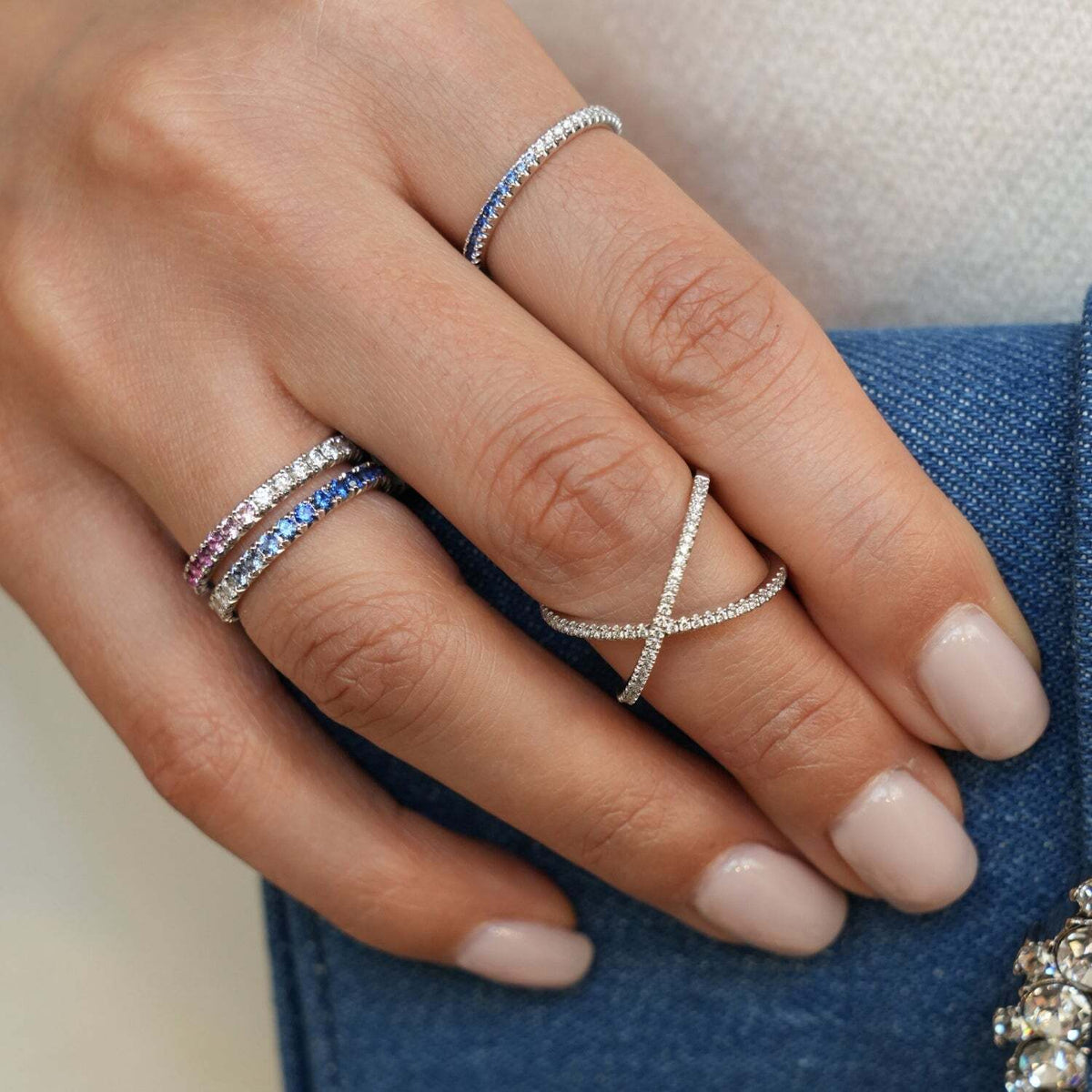 Henri Daussi Criss Cross Diamond Ring