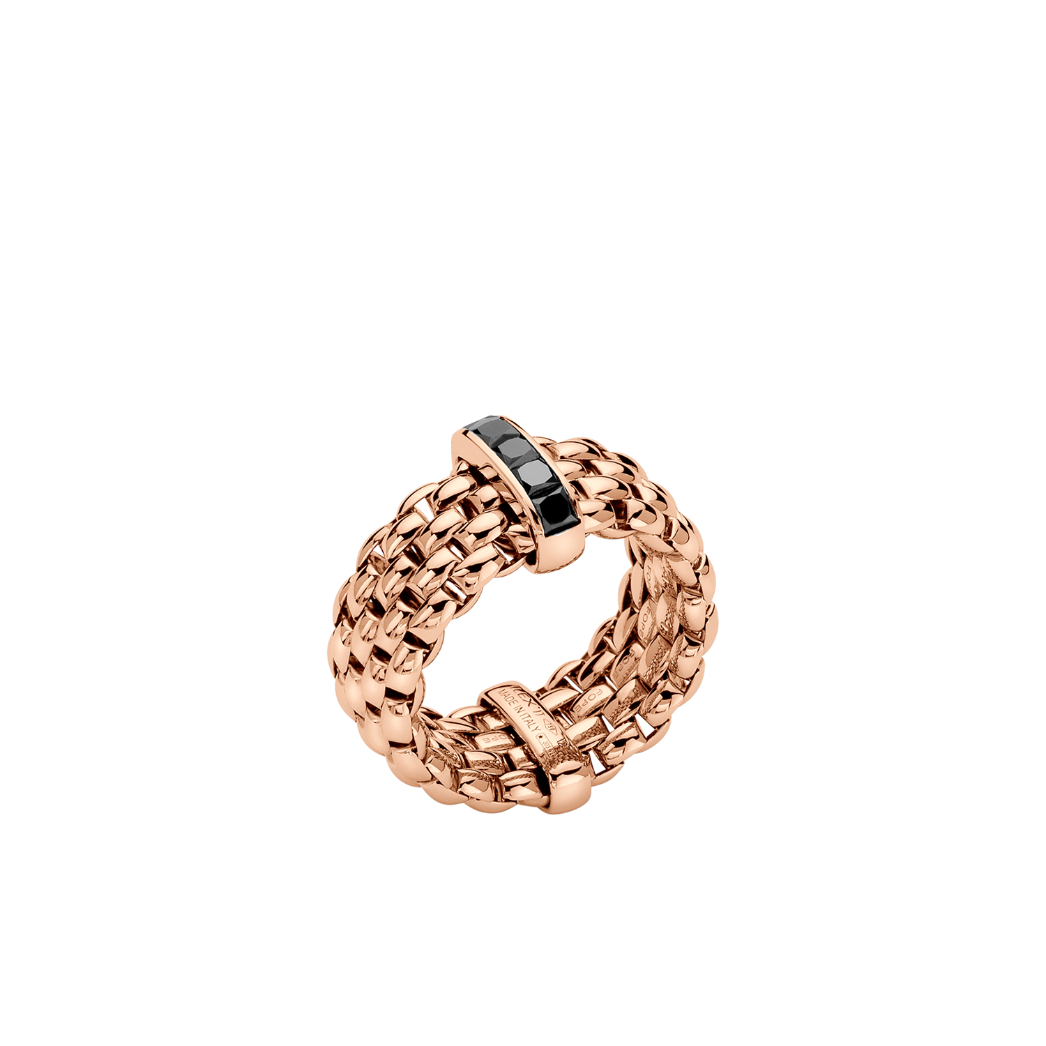 Panorama Collection 18K Rose Gold Large Flex'it Ring with Black Diamonds