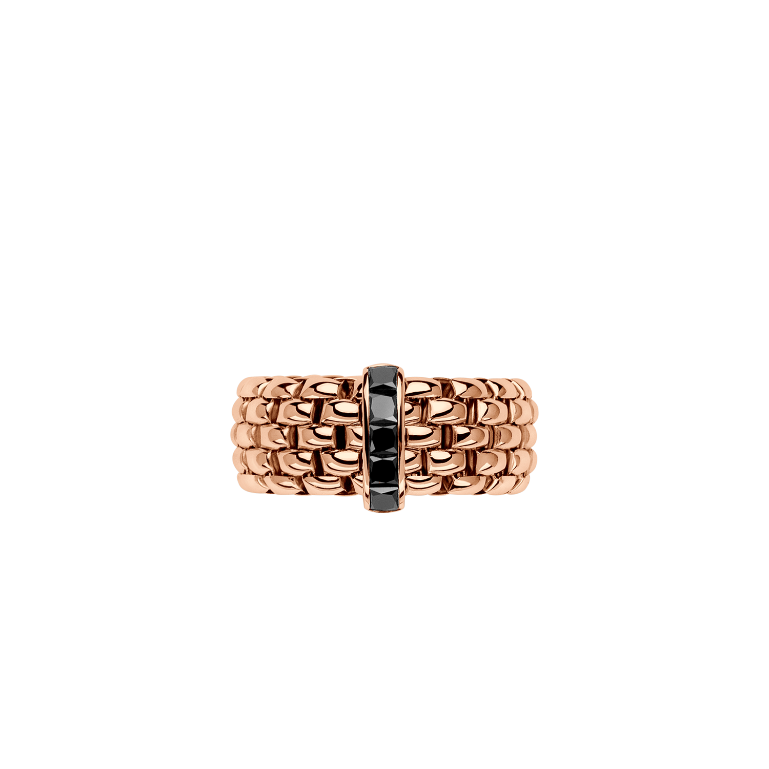 Panorama 18K Rose Gold XLarge Flex'it Ring with Black Diamonds