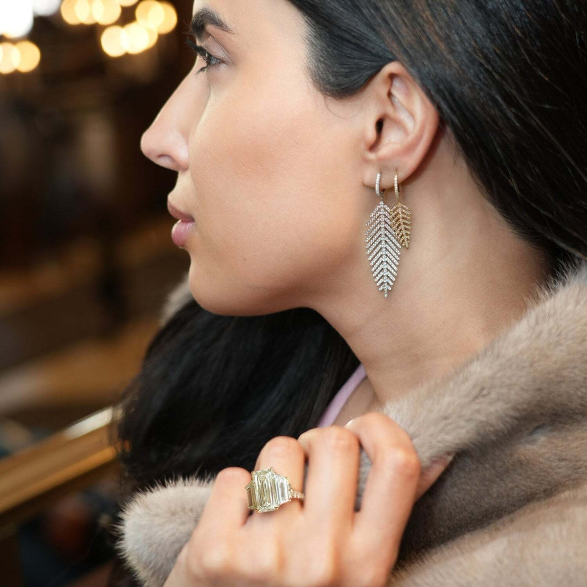 Video Thumbnail: 55 9863 - Feather Drop Diamond Pave Earrings