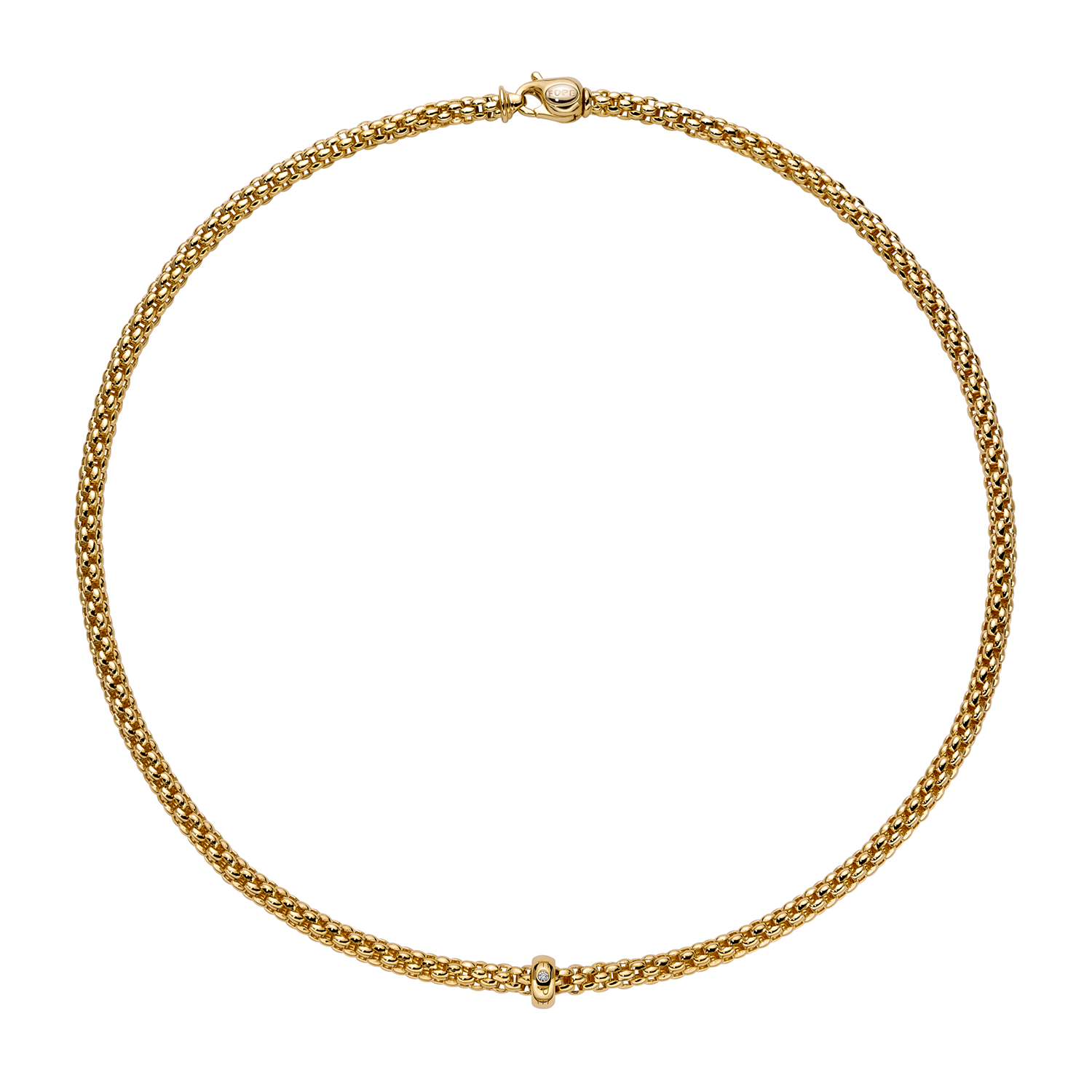 Solo Collection 18K Yellow Gold Diamond Necklace
