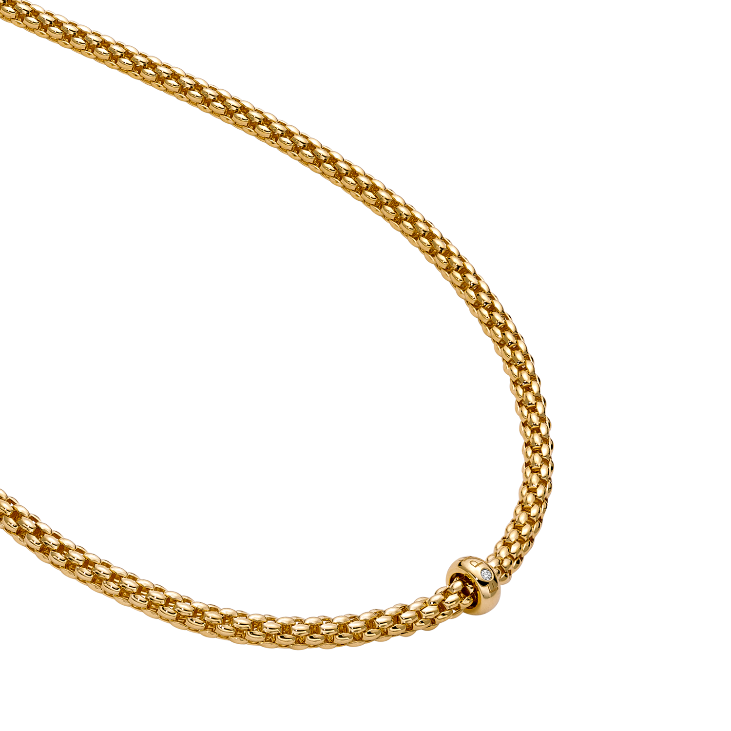 Solo 18K Yellow Gold Diamond Necklace