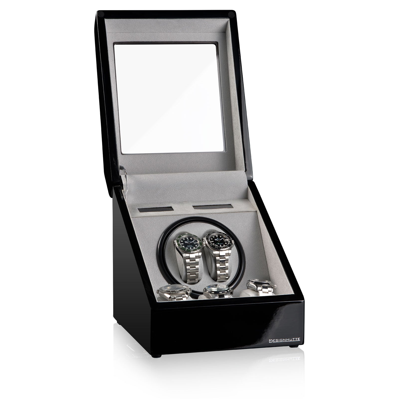 Video Thumbnail: 70005 01 03 - Designhütte Monaco Watch Winder in Black for 2 Watches