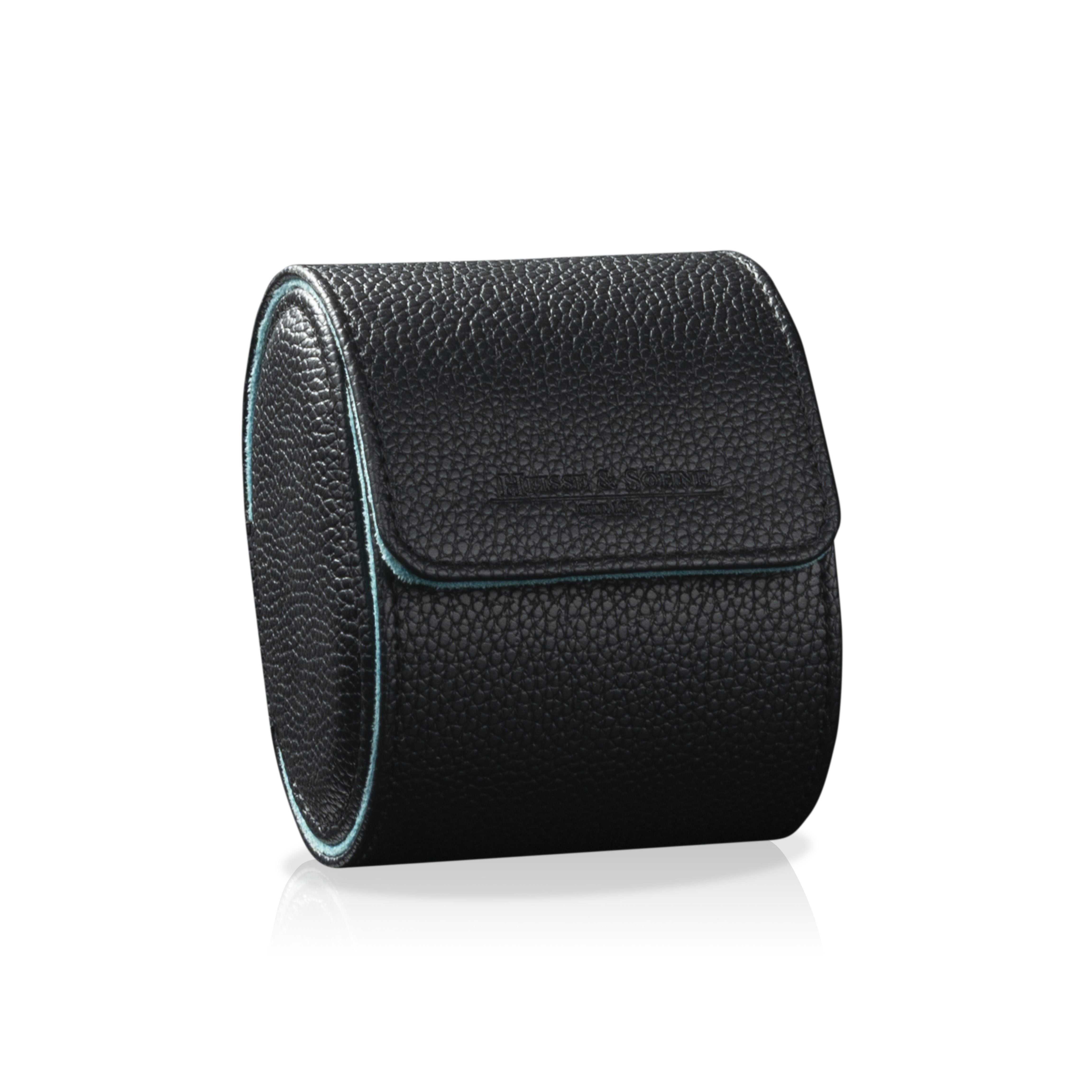 Charles Single Watch Roll Black & Turquoise