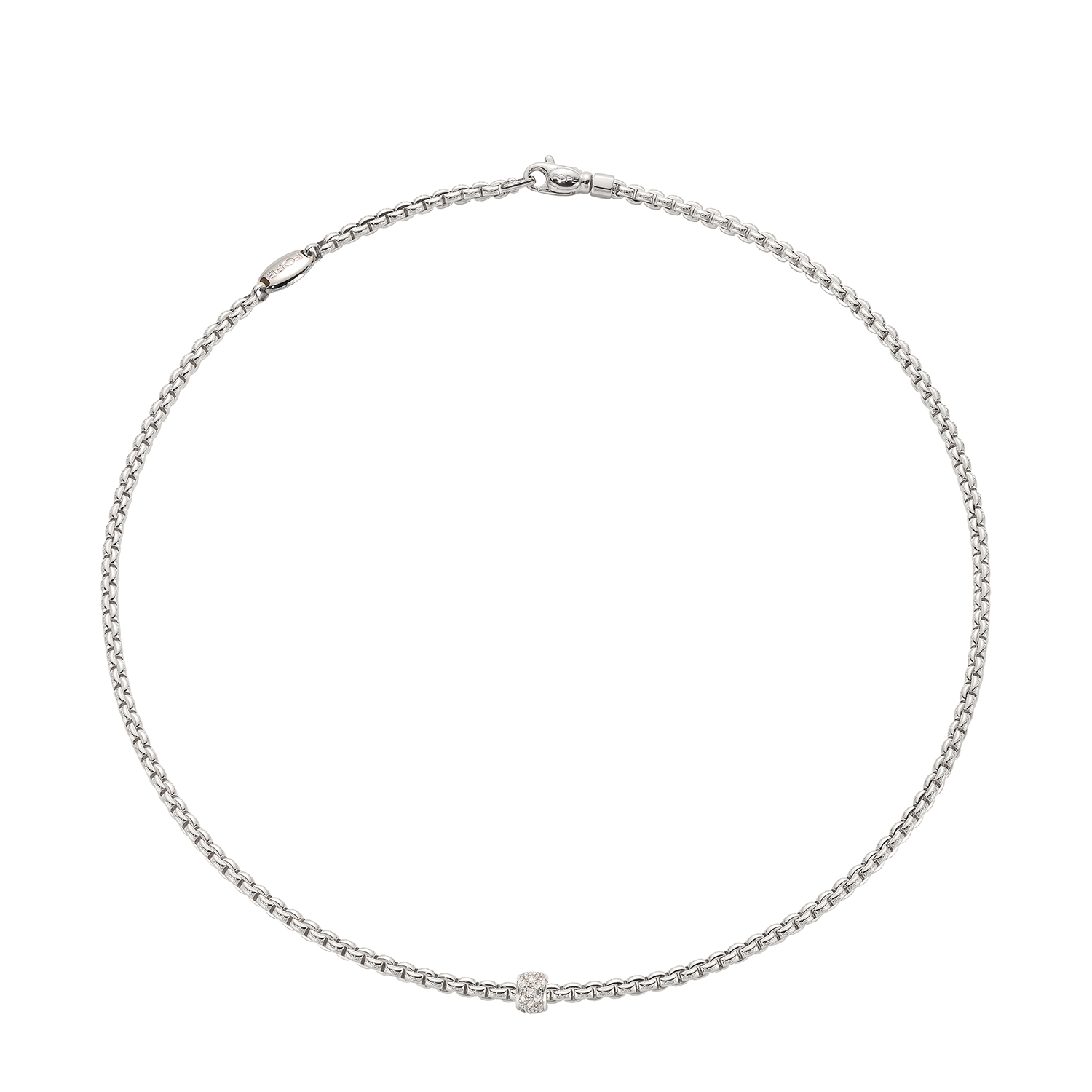 Eka Collection 18K White Gold Diamond Pave Necklace