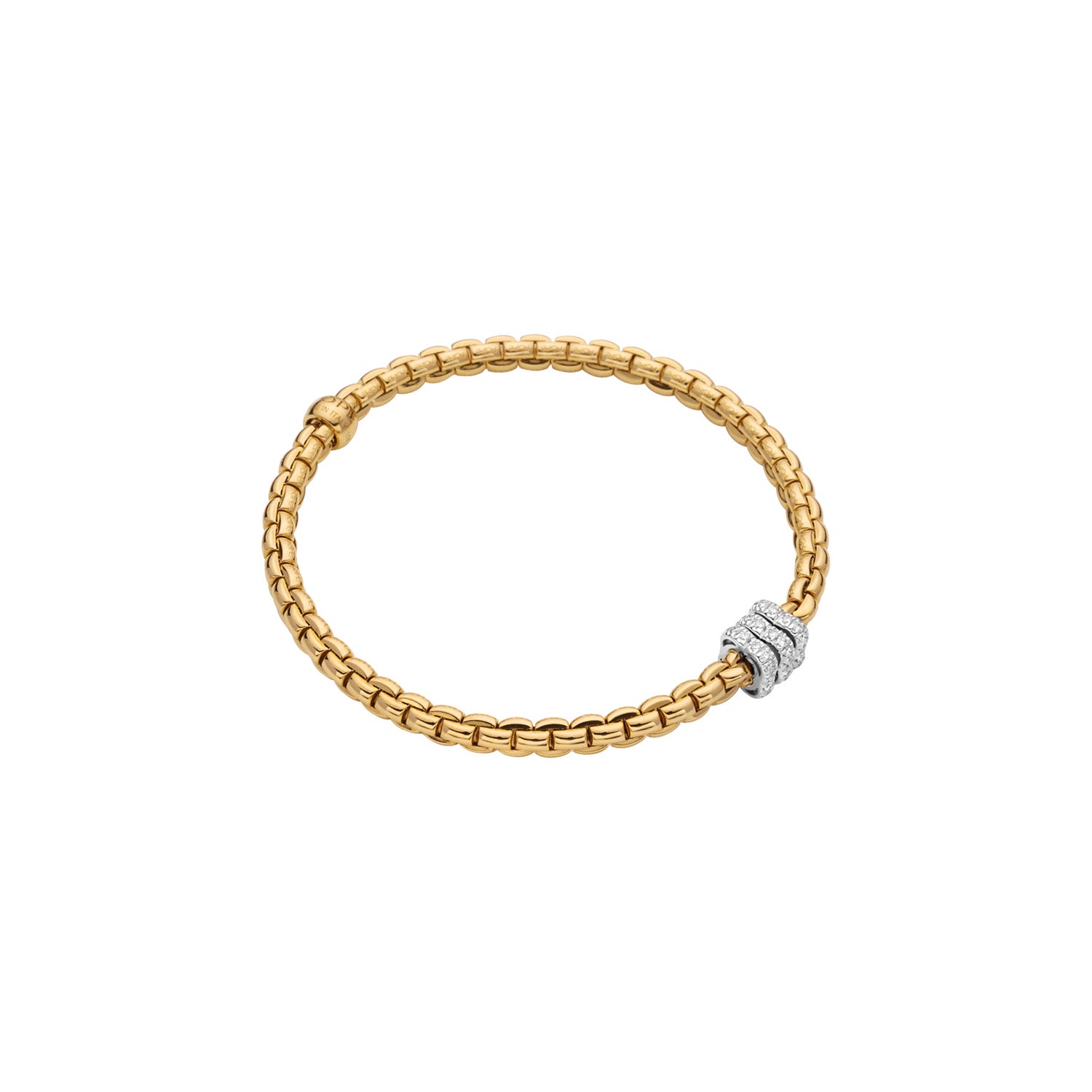 Eka 18K Yellow Gold Flex'it Bracelet with Diamond Pave