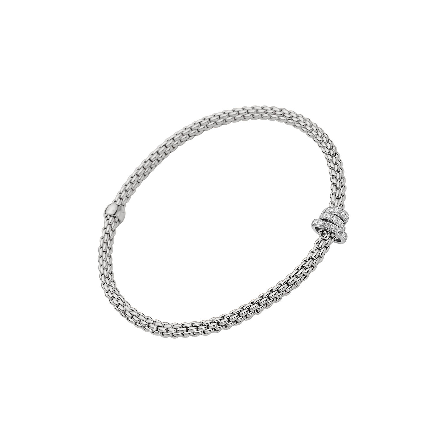 Prima Collection 18K White Gold Diamond Pave Flex'it Bracelet