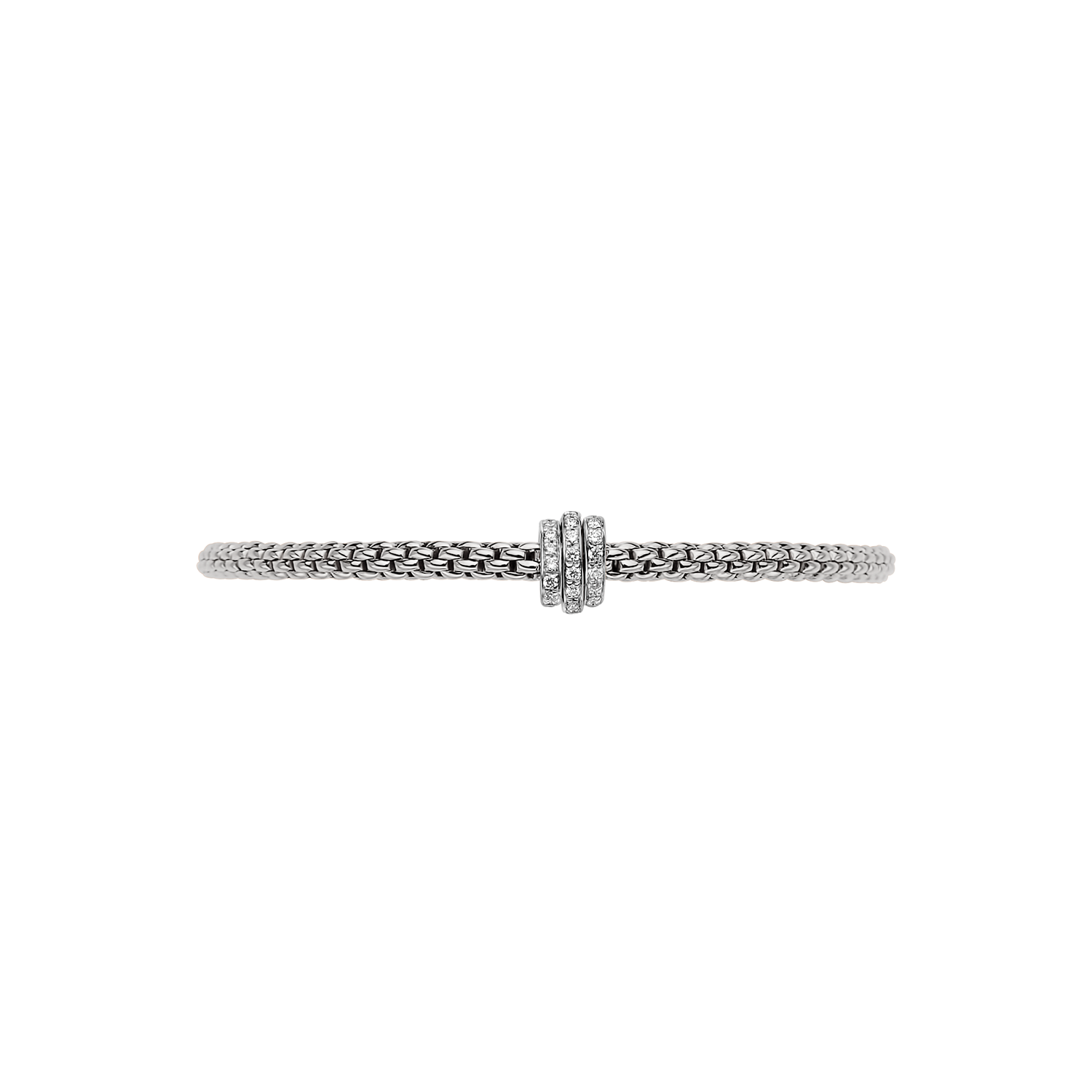 Prima 18K White Gold Diamond Pave Flex'it Bracelet Medium