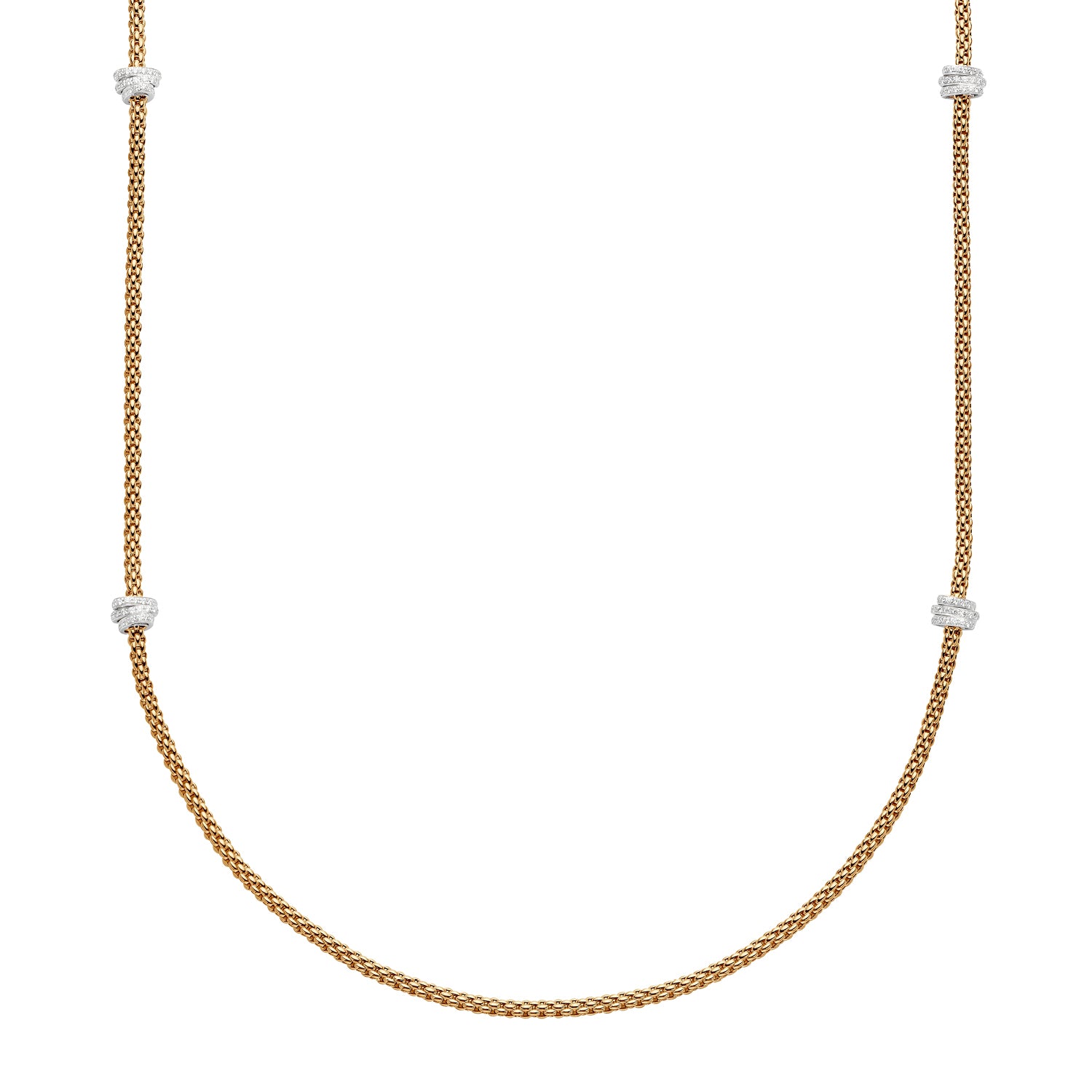 Prima 18K Yellow Gold Diamond Pave Necklace