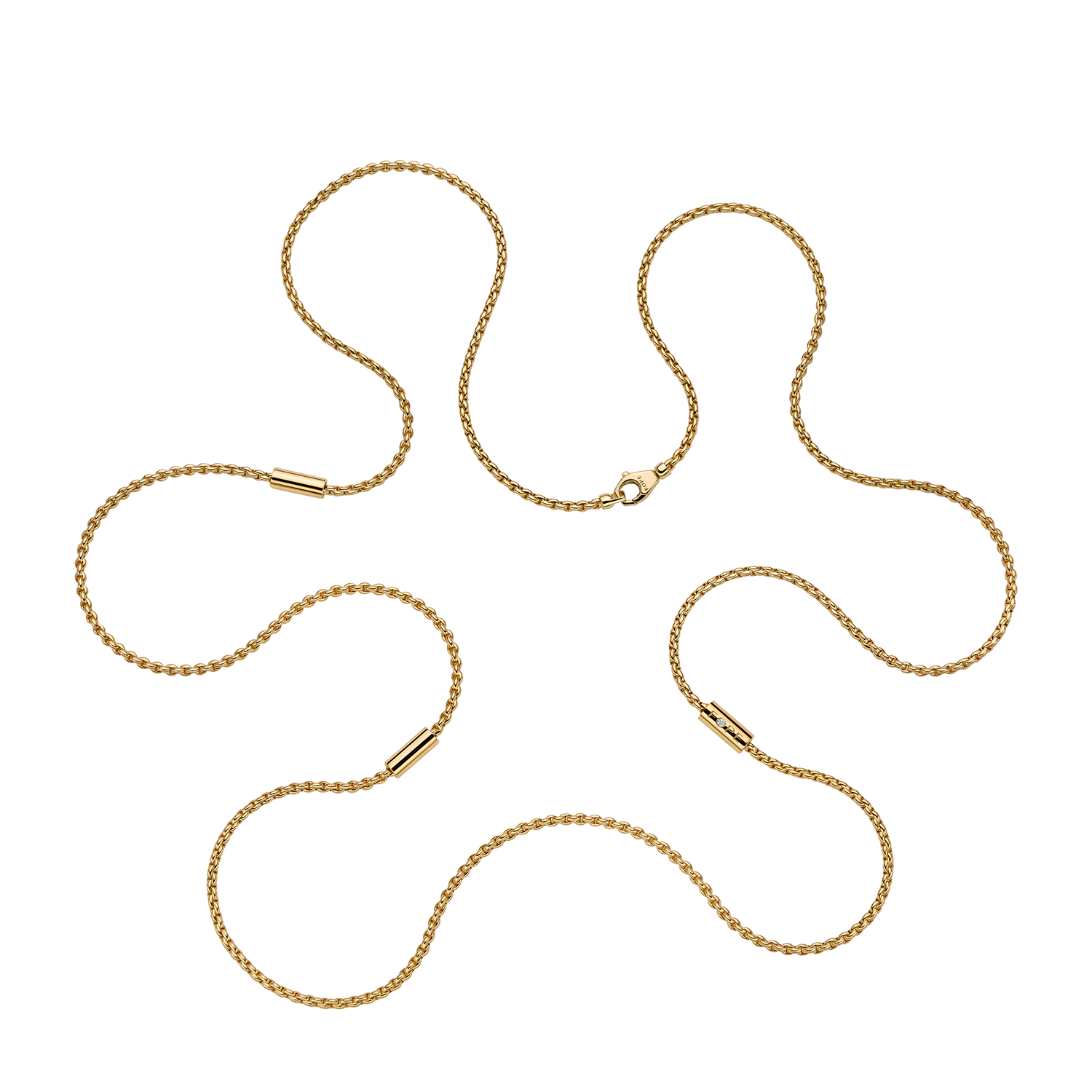 Aria Collection 18K Yellow Gold Long Necklace with Diamonds