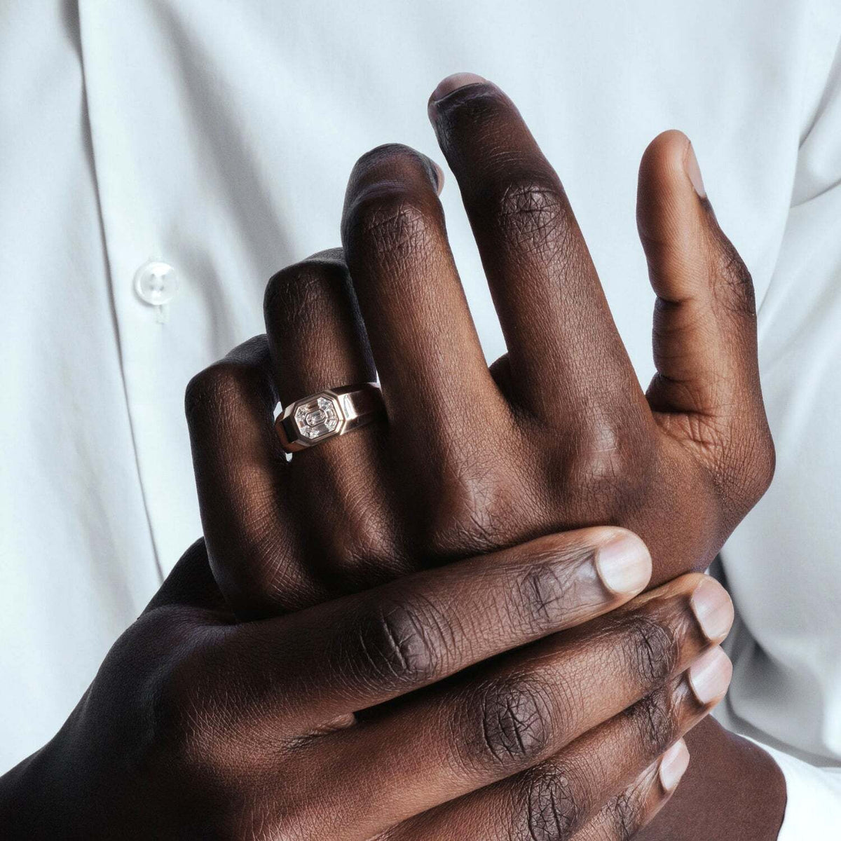 Henri Daussi Rose Gold Men's Diamond Ring