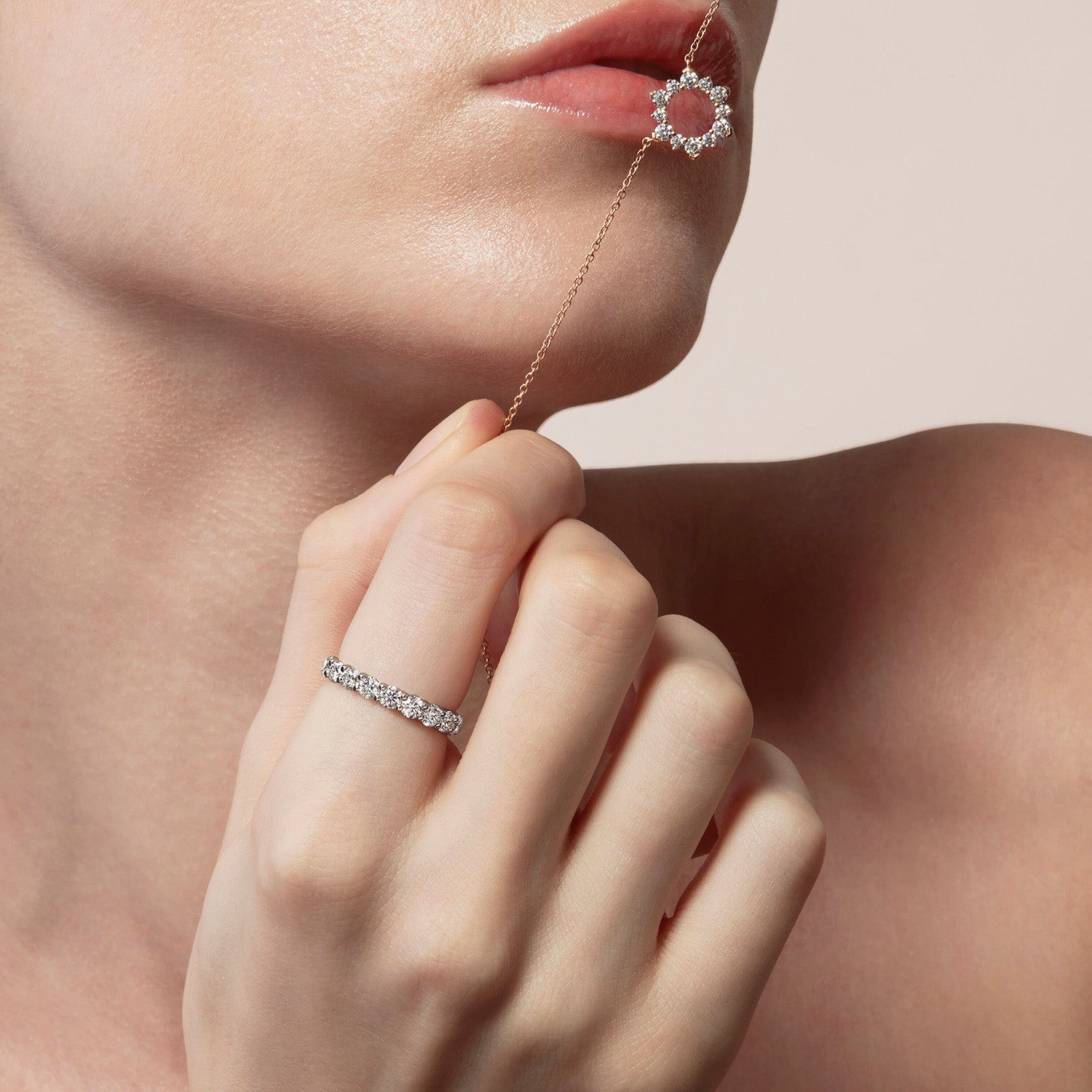 18K White Gold Aerial Eclipse Pendant