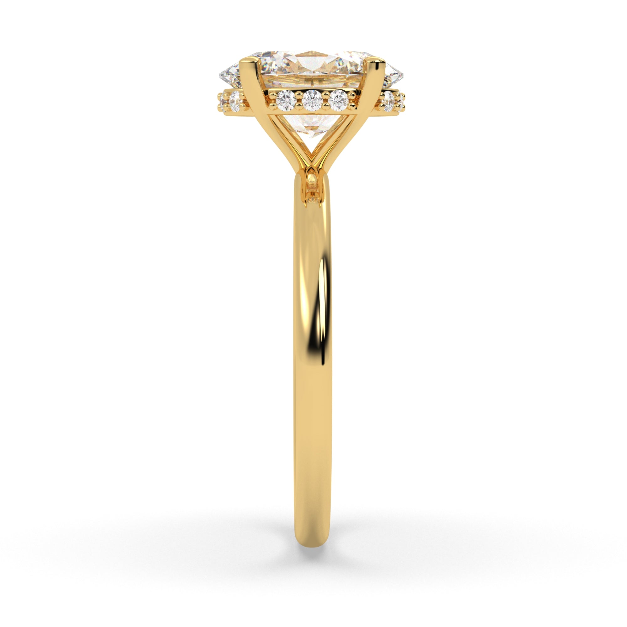 Angeline Oval Diamond Engagement Ring in Yellow Gold